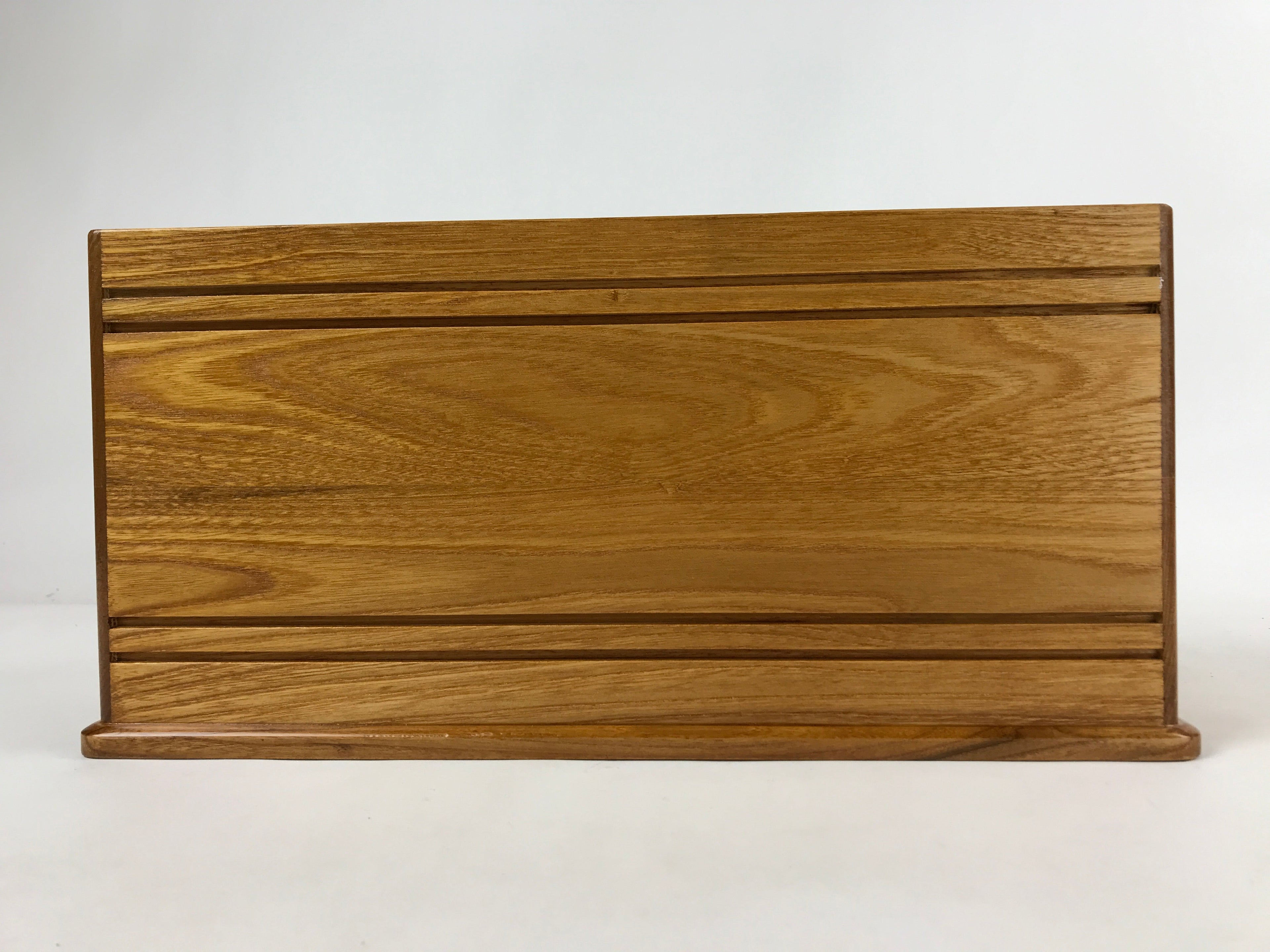 Japanese Brushed Lacquer Wood Table Organizer Box Vtg Handle Maple Sakura JK633