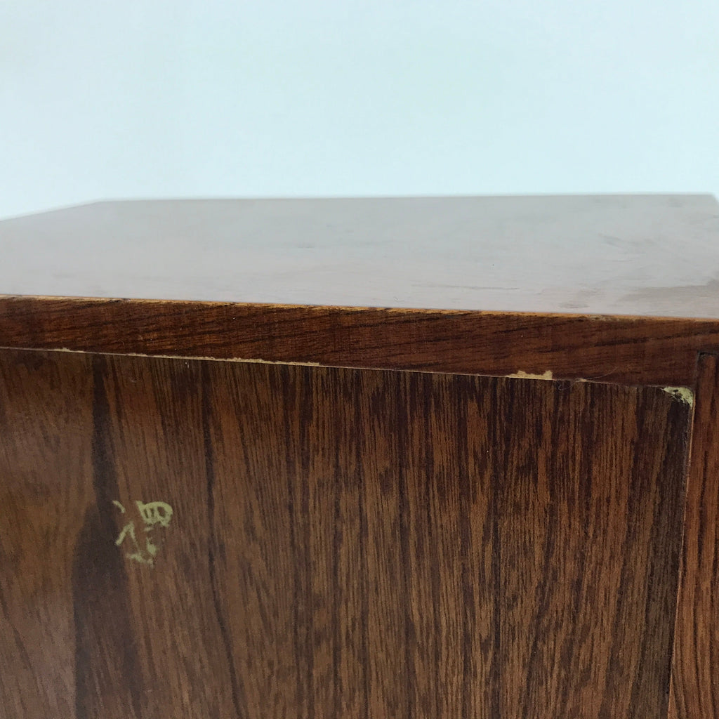 Japanese Brushed Lacquer Wood Tansu Storage Chest Vtg Haribako 3 Drawers T389
