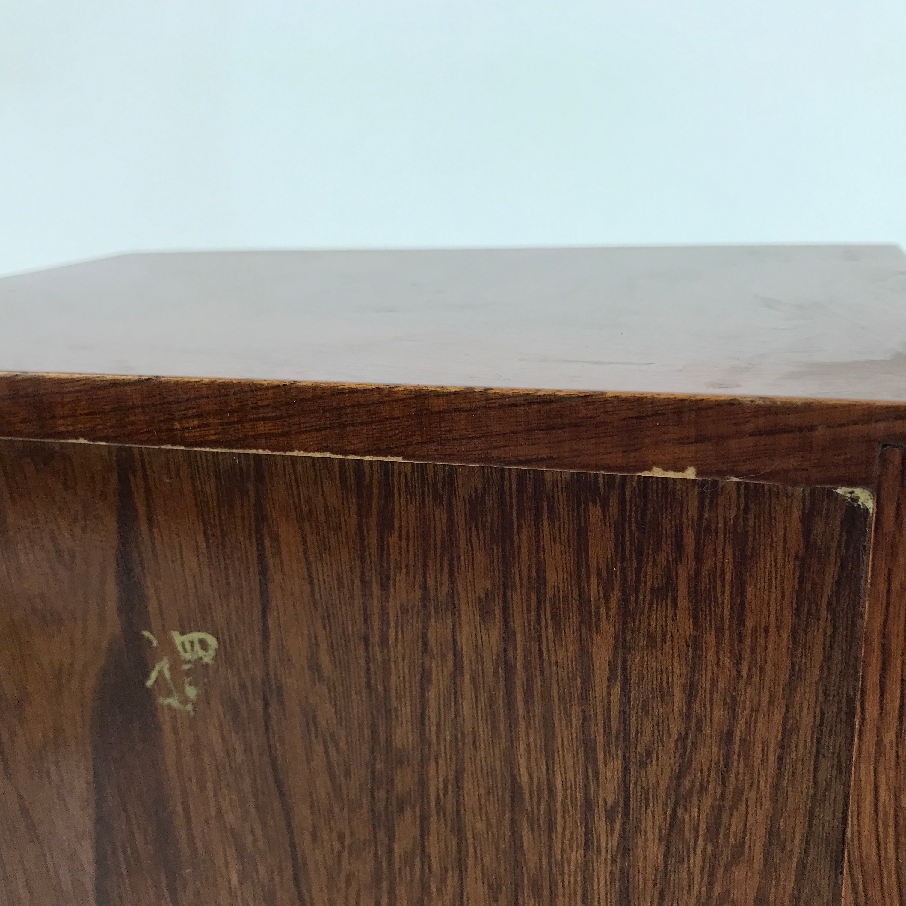 Japanese Brushed Lacquer Wood Tansu Storage Chest Vtg Haribako 3 Drawers T389