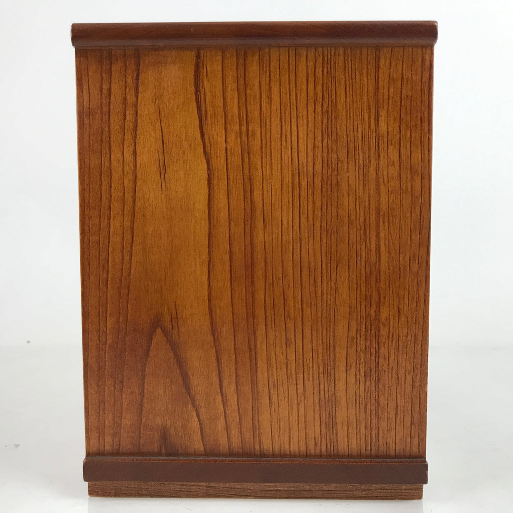 Japanese Brushed Lacquer Wood Tansu Storage Chest Vtg Haribako 3 Drawers T389