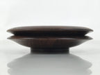 Japanese Brushed Lacquer Wooden Drink Saucer Vtg Chataku Coaster 2pc Brown L459