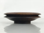 Japanese Brushed Lacquer Wooden Drink Saucer Vtg Chataku Coaster 2pc Brown L459