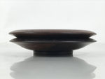 Japanese Brushed Lacquer Wooden Drink Saucer Vtg Chataku Coaster 2pc Brown L459