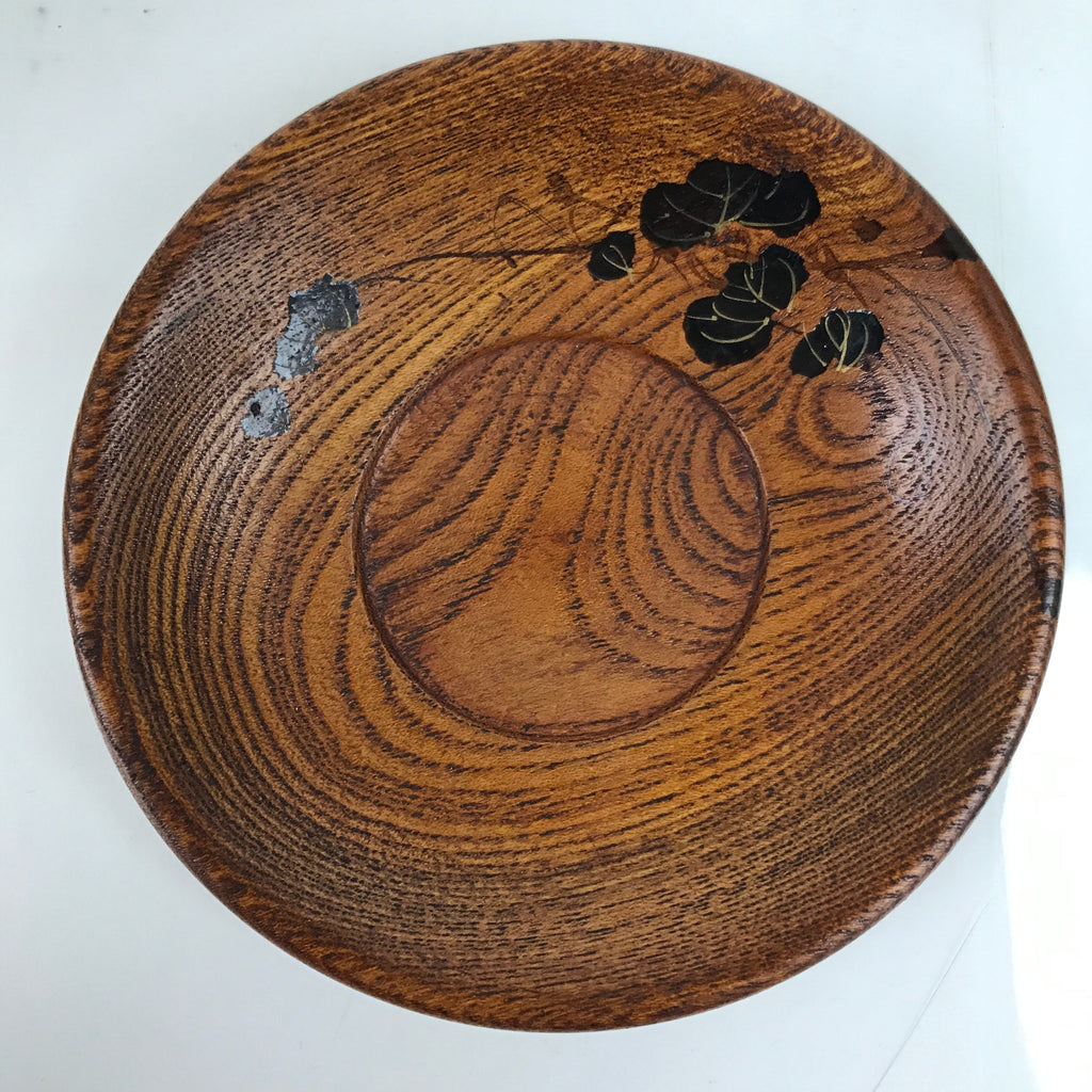 Japanese Brushed Lacquer Wooden Drink Saucer Vtg Chataku Coaster 3pc Makie L284