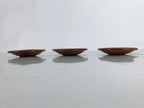 Japanese Brushed Lacquer Wooden Drink Saucer Vtg Chataku Coaster 3pc Makie L284