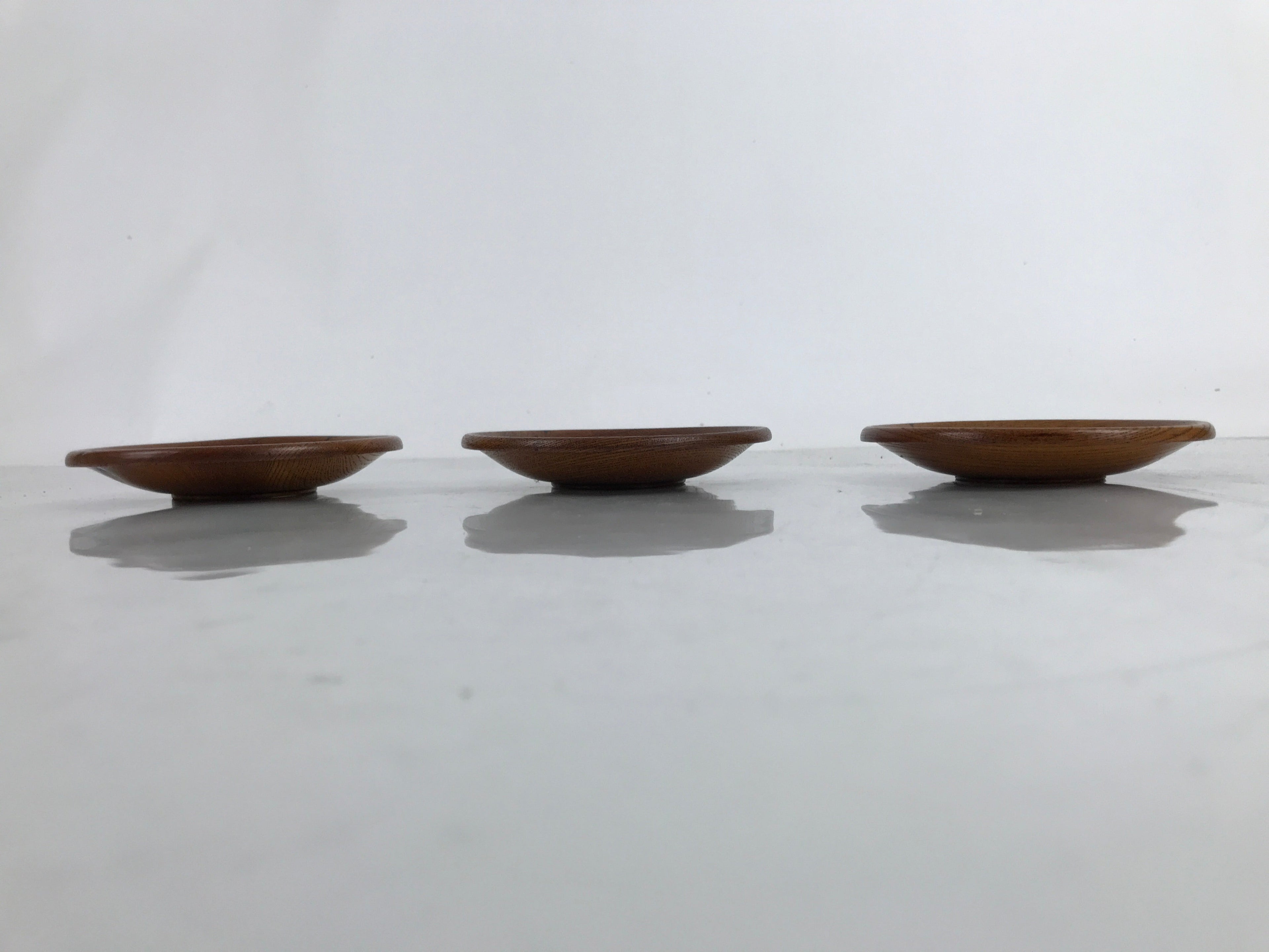 Japanese Brushed Lacquer Wooden Drink Saucer Vtg Chataku Coaster 3pc Makie L284