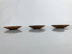 Japanese Brushed Lacquer Wooden Drink Saucer Vtg Chataku Coaster 3pc Makie L284