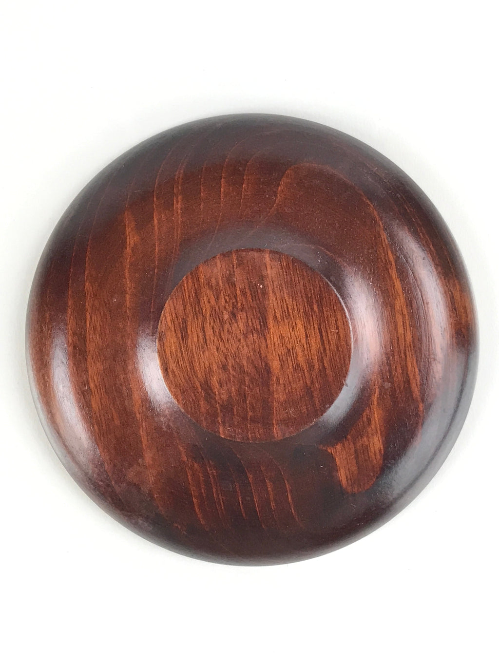 Japanese Brushed Lacquer Wooden Drink Saucer Vtg Chataku Coaster 5pc Brown L130