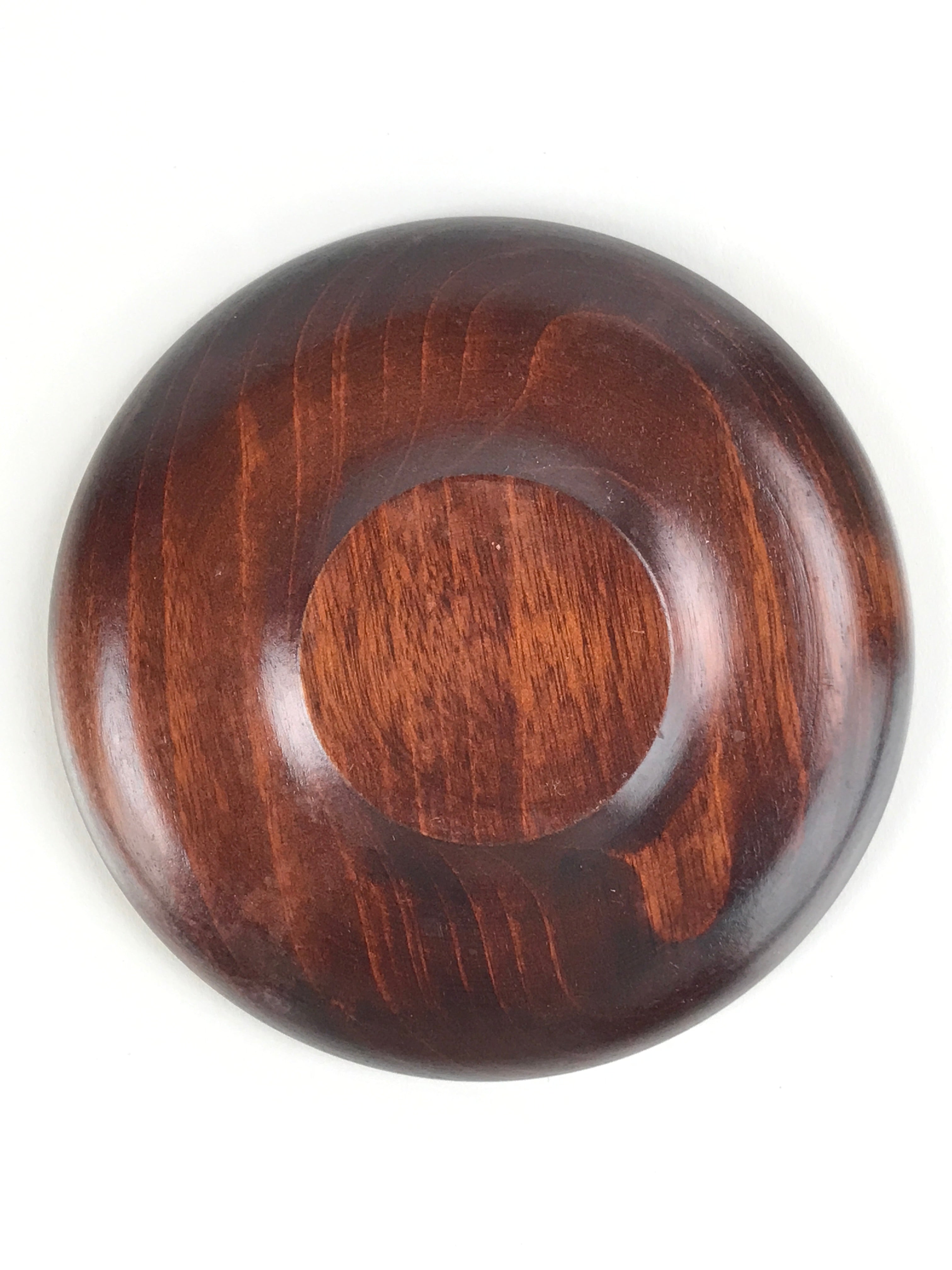 Japanese Brushed Lacquer Wooden Drink Saucer Vtg Chataku Coaster 5pc Brown L130