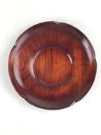 Japanese Brushed Lacquer Wooden Drink Saucer Vtg Chataku Coaster 5pc Brown L131