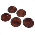 Japanese Brushed Lacquer Wooden Drink Saucer Vtg Chataku Coaster 5pc Brown L131
