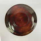 Japanese Brushed Lacquer Wooden Drink Saucer Vtg Chataku Coaster 5pc Brown L233