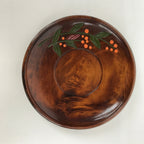 Japanese Brushed Lacquer Wooden Drink Saucer Vtg Chataku Coaster 5pc Brown L238