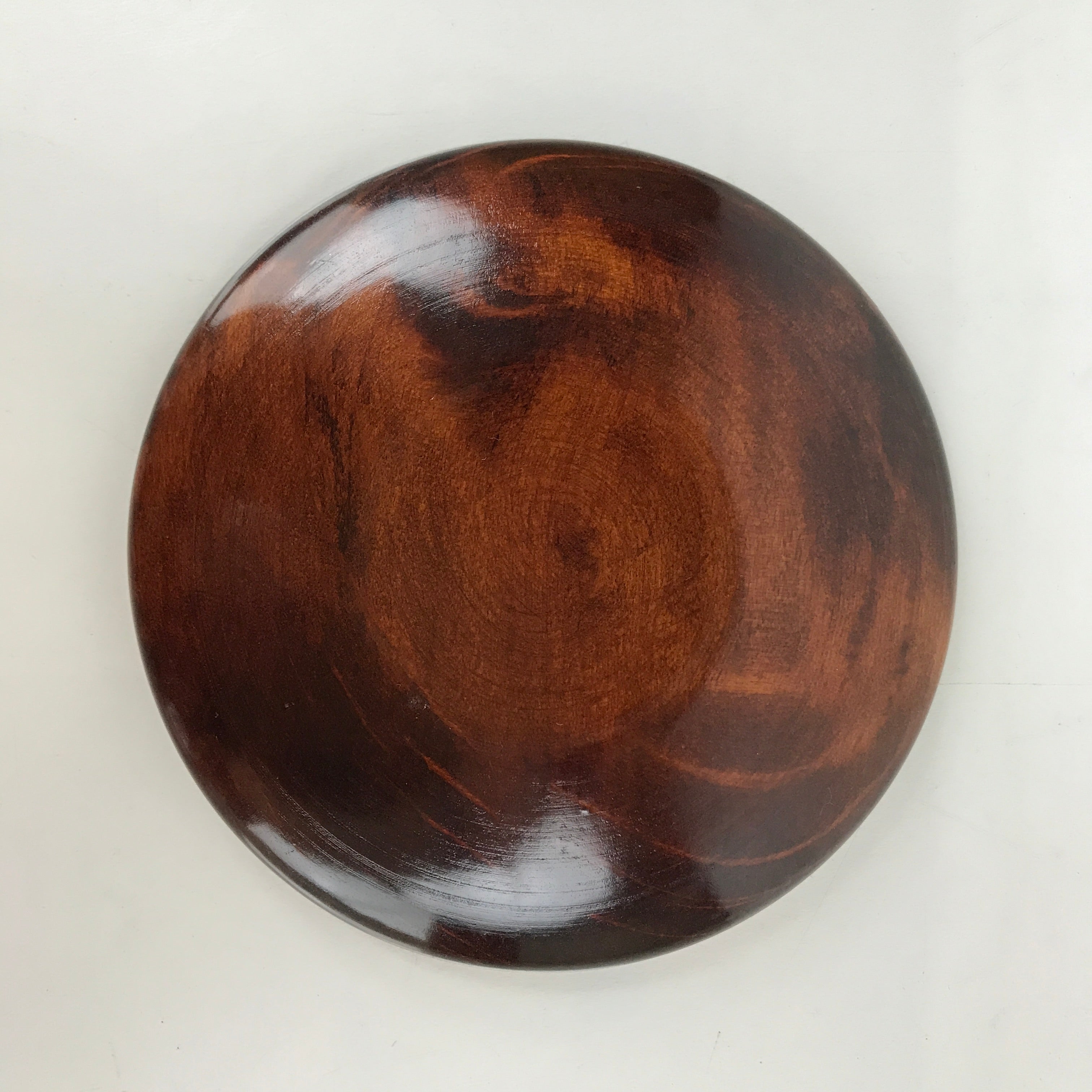 Japanese Brushed Lacquer Wooden Drink Saucer Vtg Chataku Coaster 5pc Brown L238