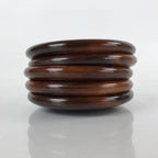 Japanese Brushed Lacquer Wooden Drink Saucer Vtg Chataku Coaster 5pc Brown L238