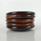 Japanese Brushed Lacquer Wooden Drink Saucer Vtg Chataku Coaster 5pc Brown L238