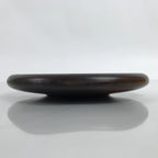 Japanese Brushed Lacquer Wooden Drink Saucer Vtg Chataku Coaster Brown L336