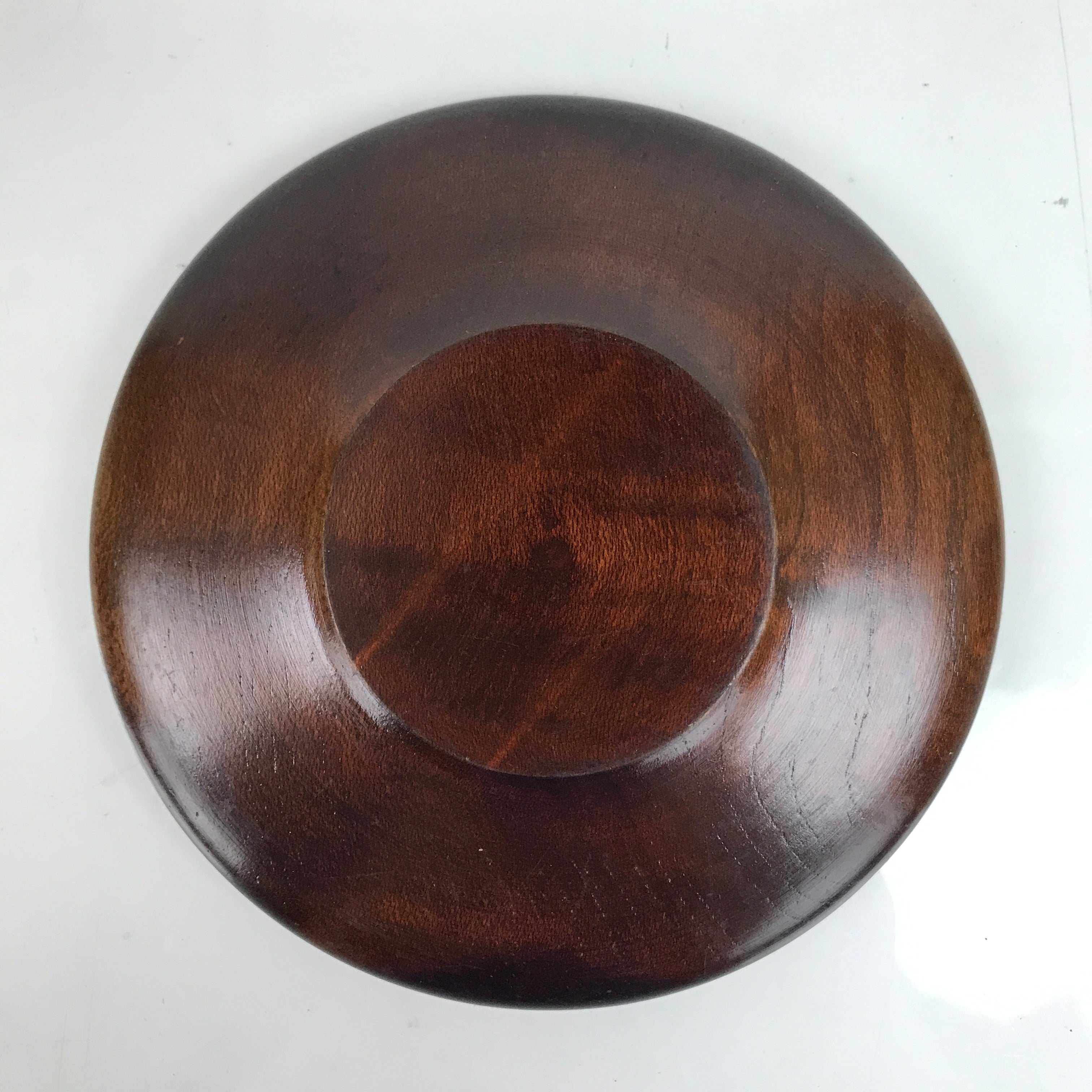 Japanese Brushed Lacquer Wooden Drink Saucer Vtg Chataku Coaster Brown L336