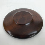 Japanese Brushed Lacquer Wooden Drink Saucer Vtg Chataku Coaster Brown L336