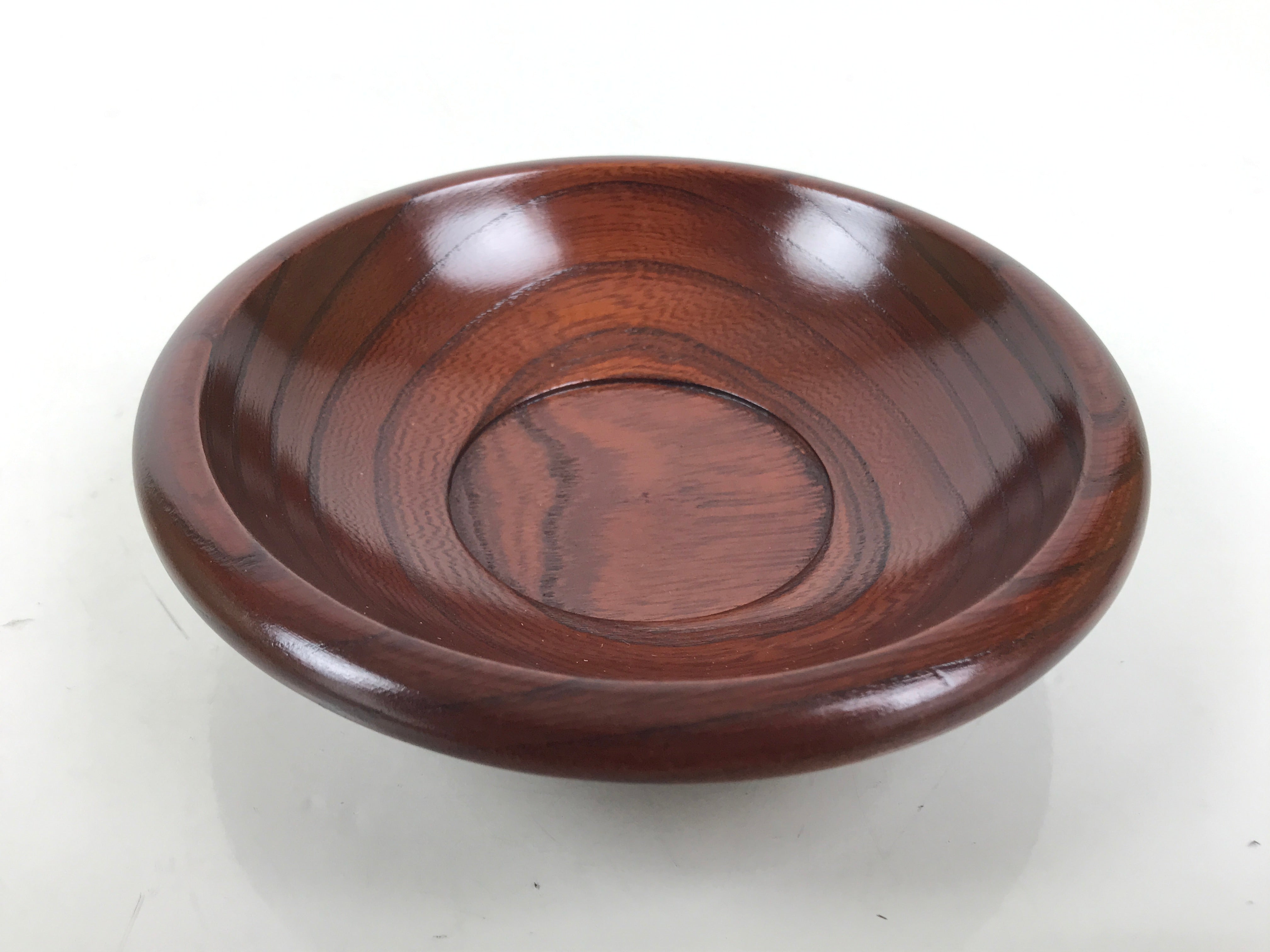 Japanese Brushed Lacquer Wooden Drink Saucer Zelkova Chataku Coaster Brown L463