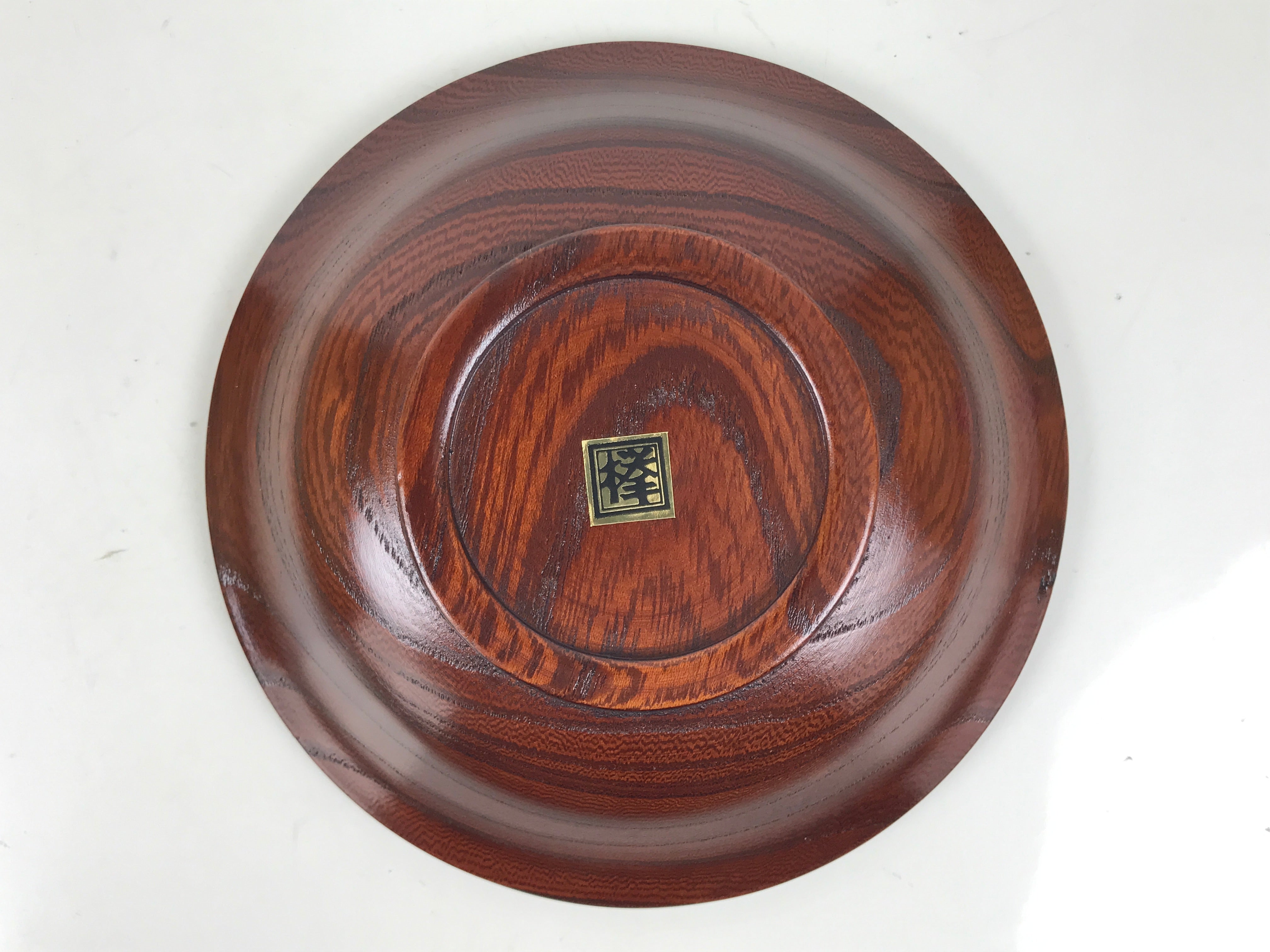 Japanese Brushed Lacquer Wooden Drink Saucer Zelkova Chataku Coaster Brown L463