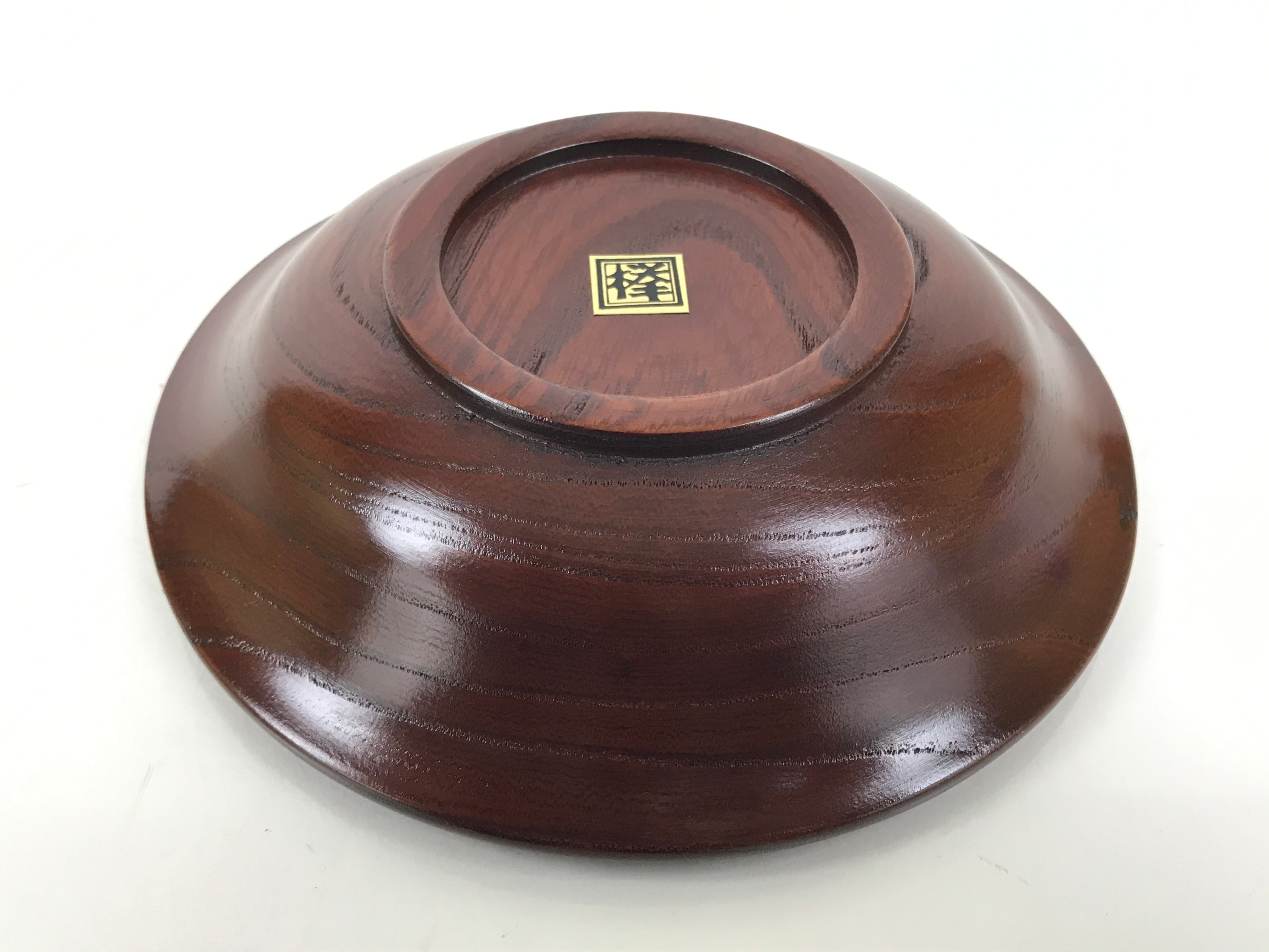 Japanese Brushed Lacquer Wooden Drink Saucer Zelkova Chataku Coaster Brown L463