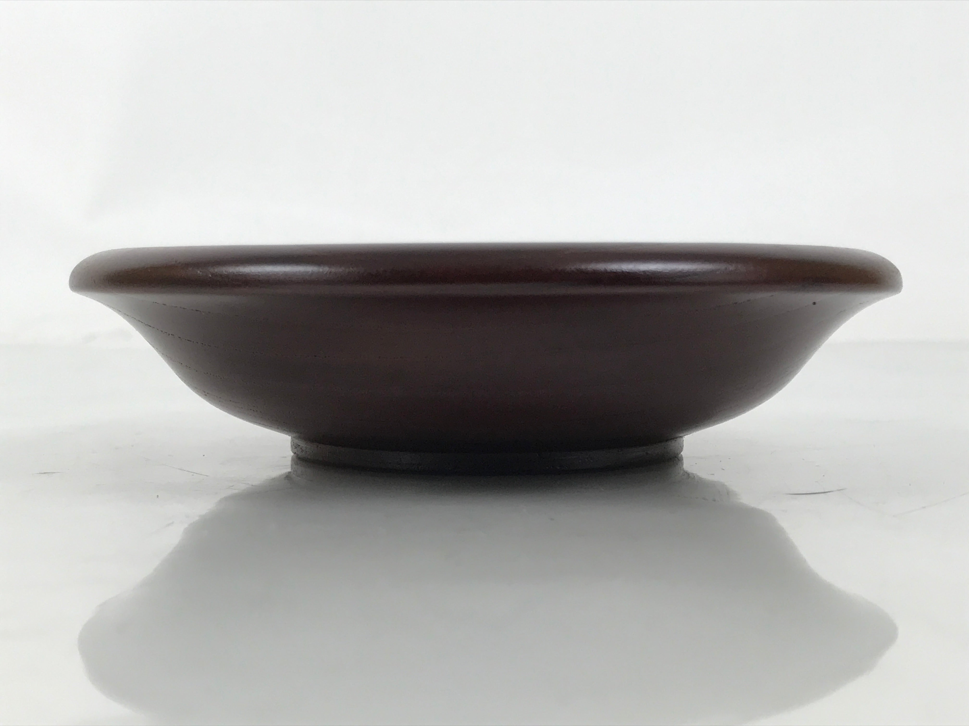 Japanese Brushed Lacquer Wooden Drink Saucer Zelkova Chataku Coaster Brown L463