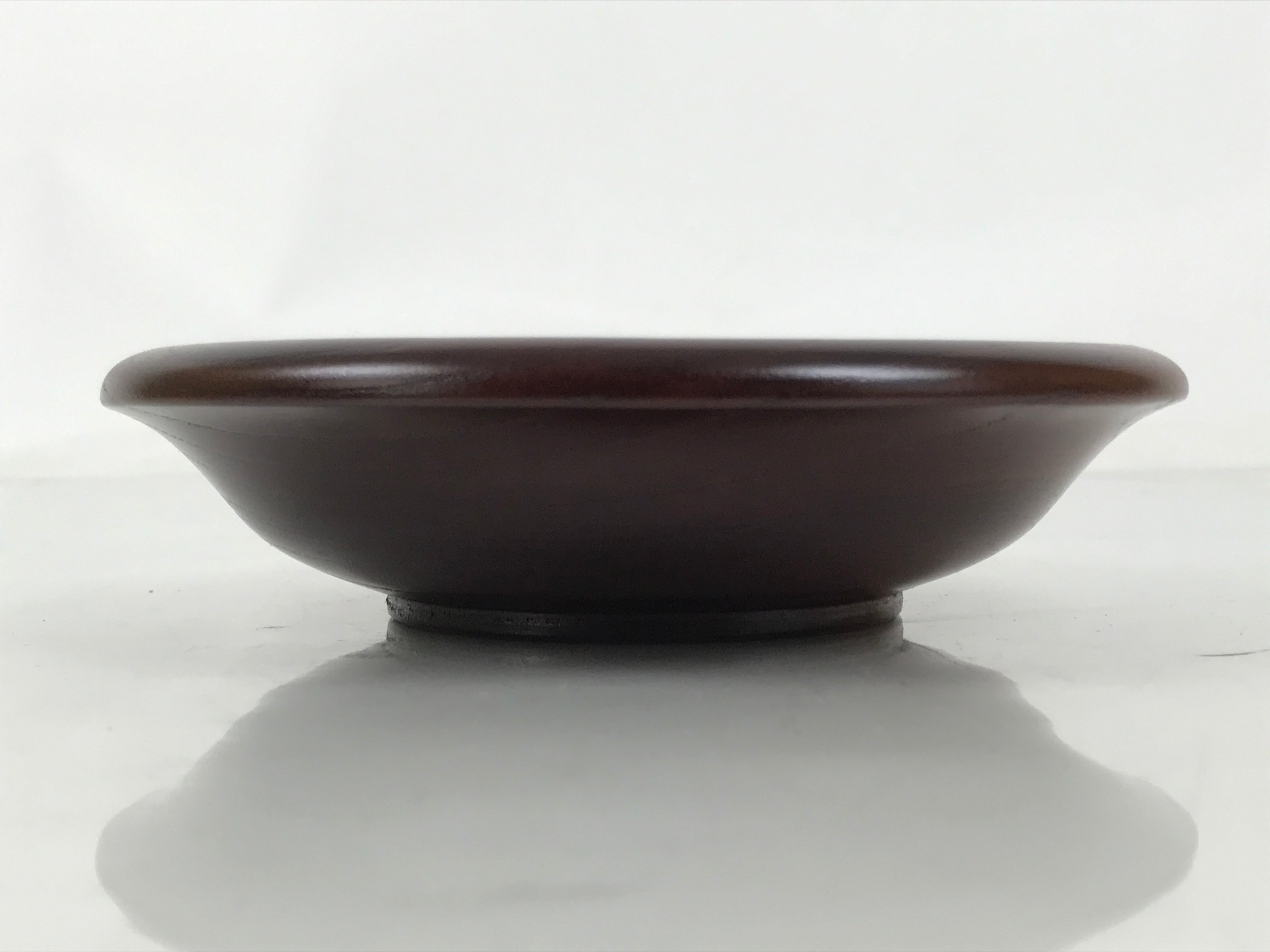 Japanese Brushed Lacquer Wooden Drink Saucer Zelkova Chataku Coaster Brown L463