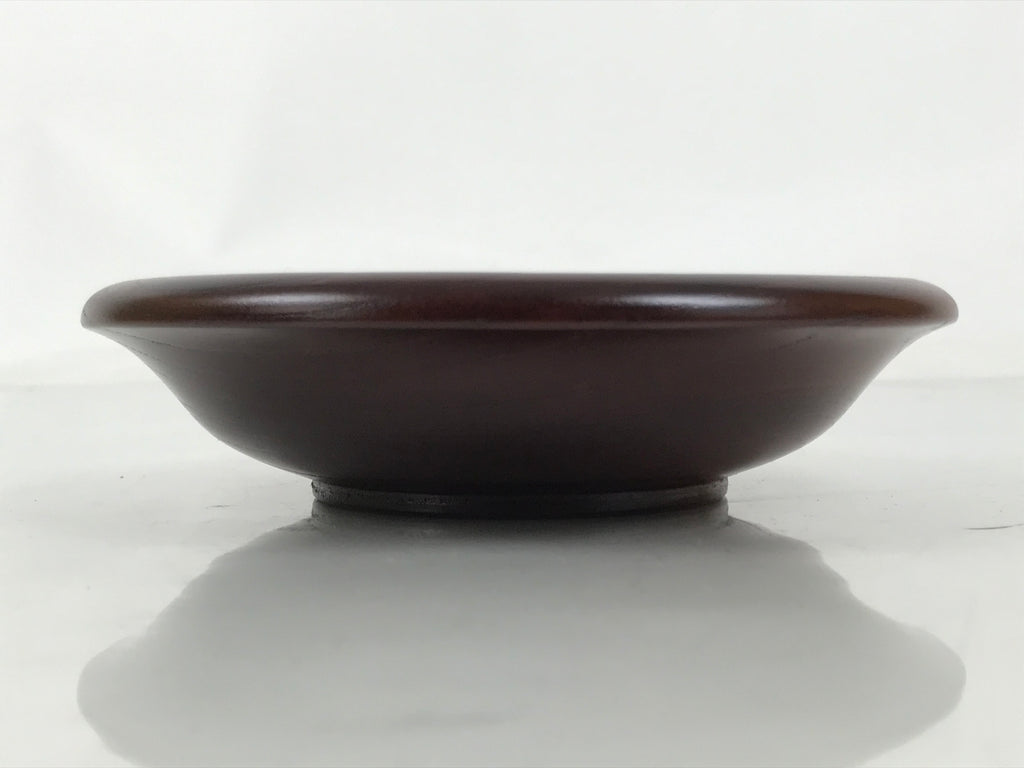Japanese Brushed Lacquer Wooden Drink Saucer Zelkova Chataku Coaster Brown L463