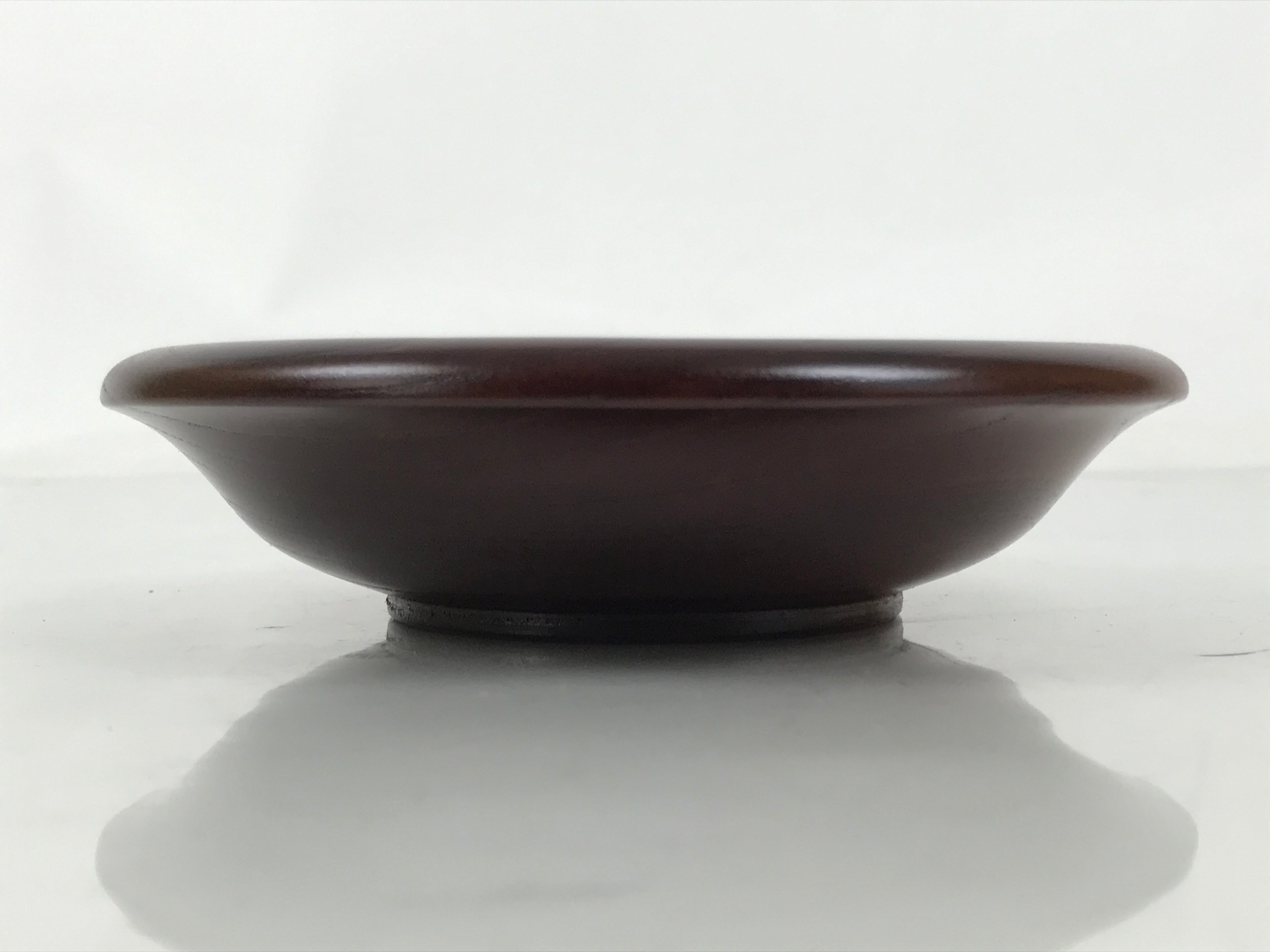 Japanese Brushed Lacquer Wooden Drink Saucer Zelkova Chataku Coaster Brown L463