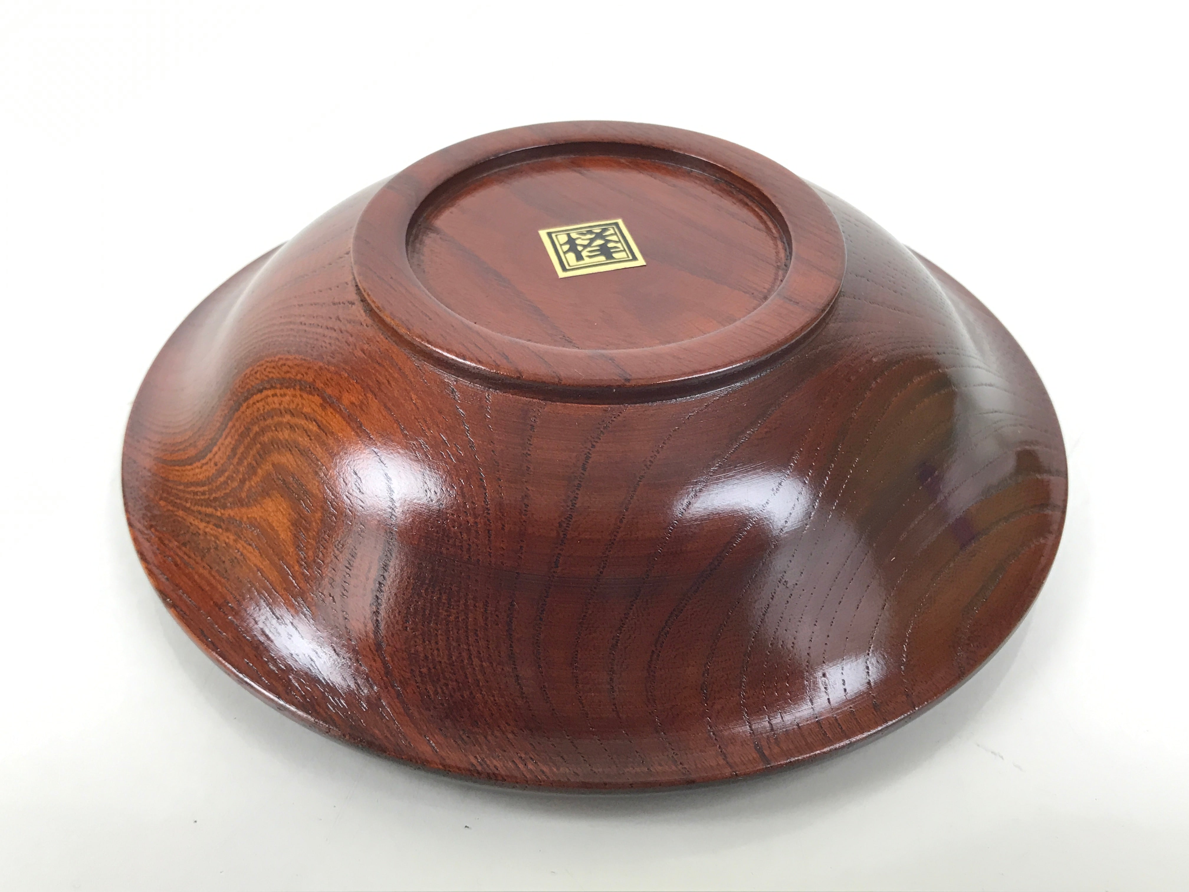 Japanese Brushed Lacquer Wooden Drink Saucer Zelkova Chataku Coaster Brown L464