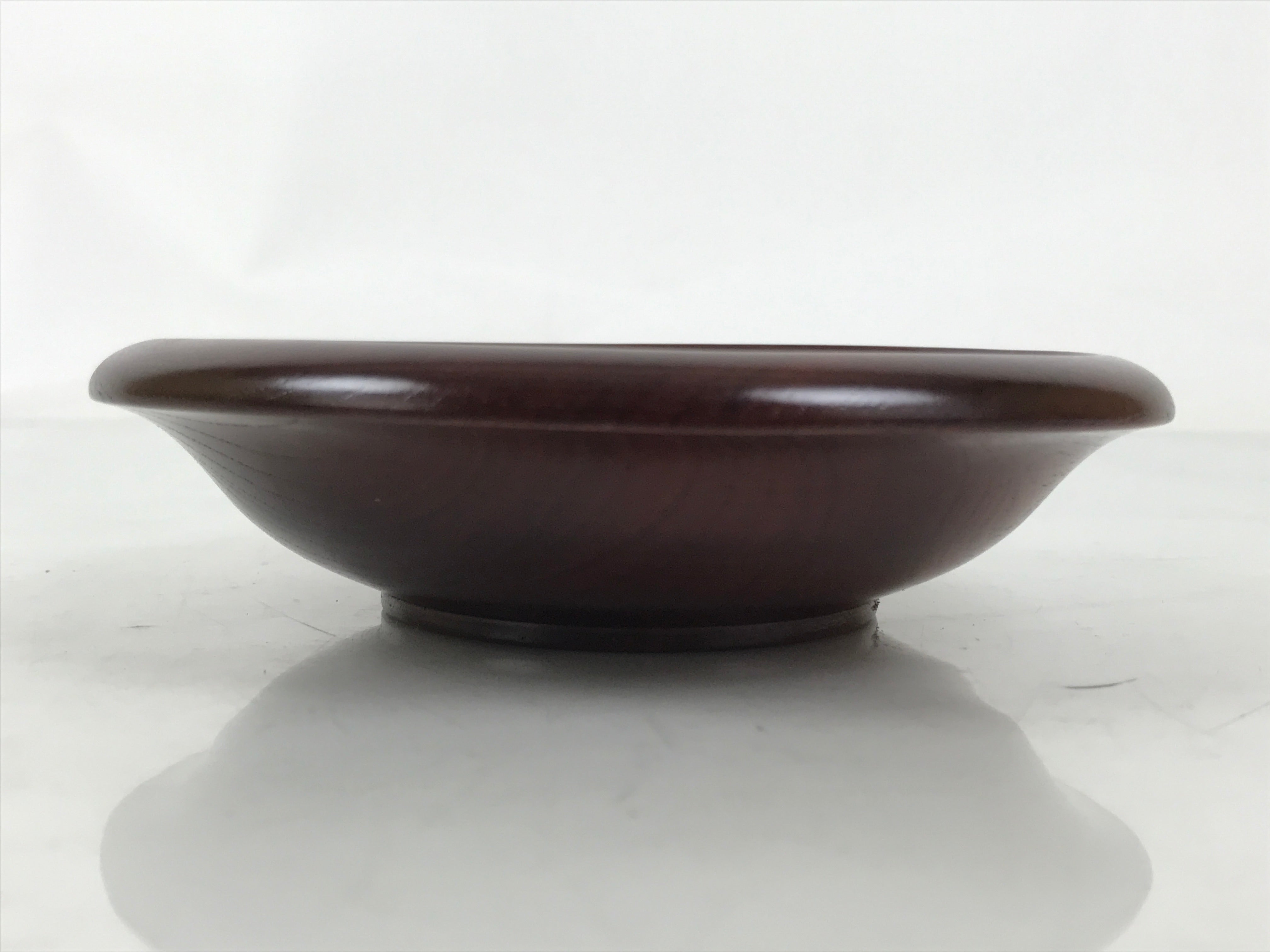 Japanese Brushed Lacquer Wooden Drink Saucer Zelkova Chataku Coaster Brown L464
