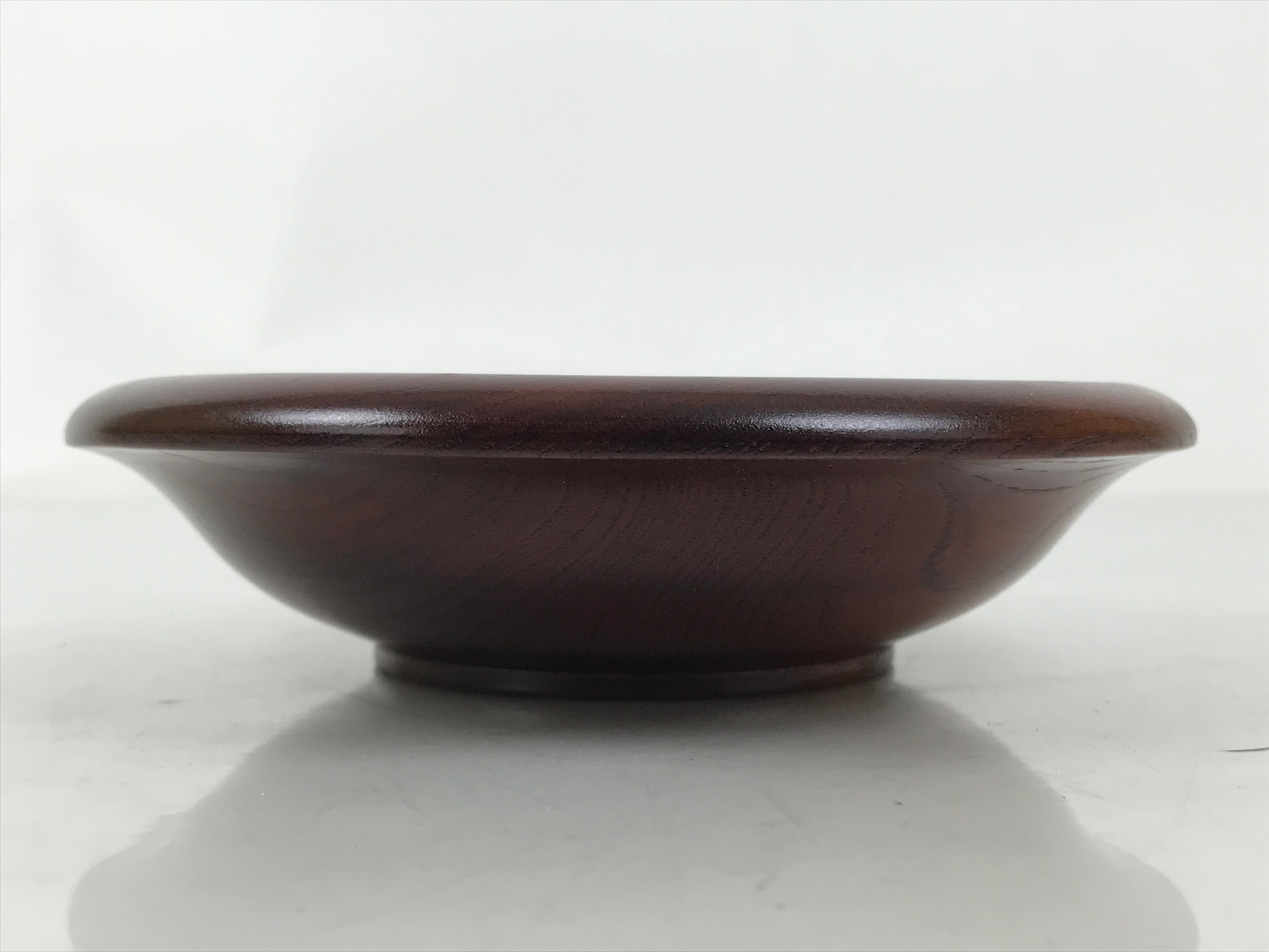 Japanese Brushed Lacquer Wooden Drink Saucer Zelkova Chataku Coaster Brown L464