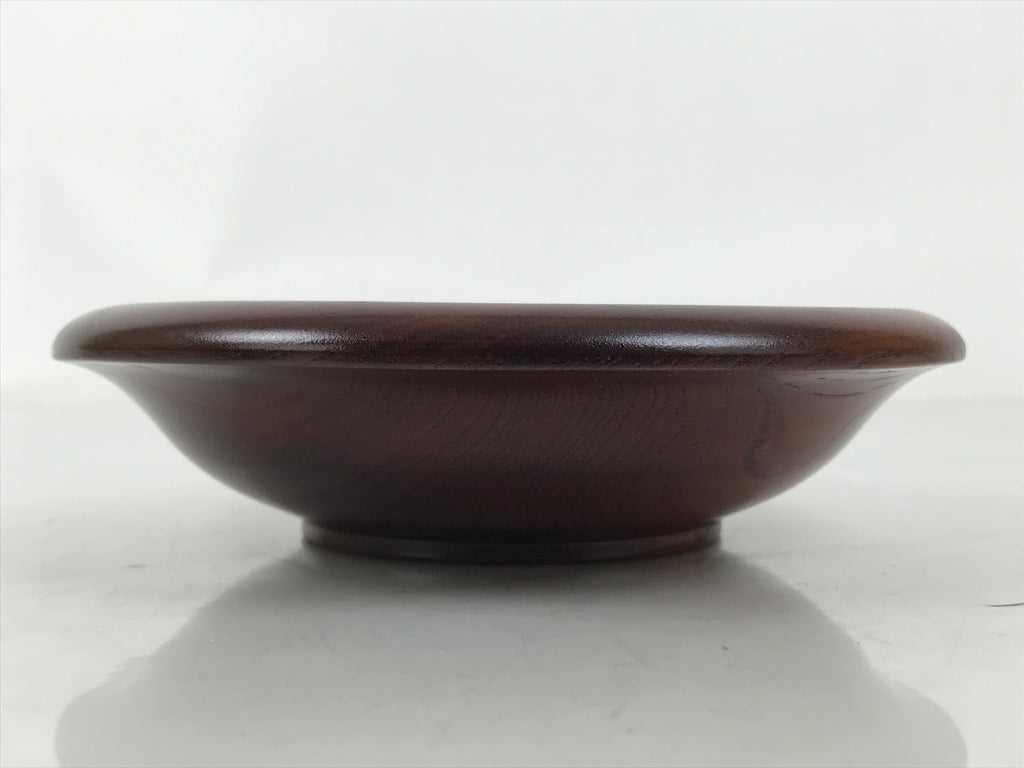 Japanese Brushed Lacquer Wooden Drink Saucer Zelkova Chataku Coaster Brown L464