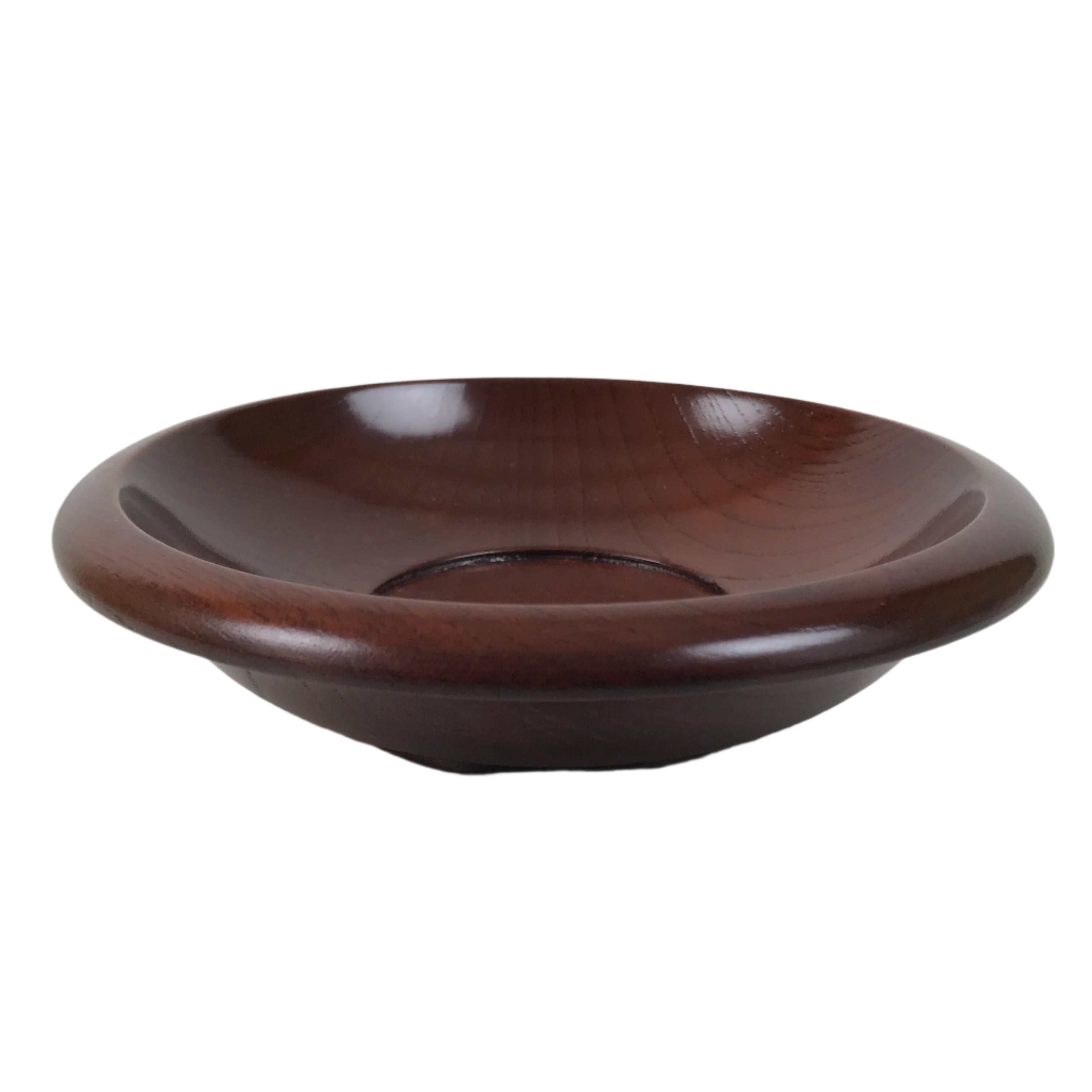 Japanese Brushed Lacquer Wooden Drink Saucer Zelkova Chataku Coaster Brown L464