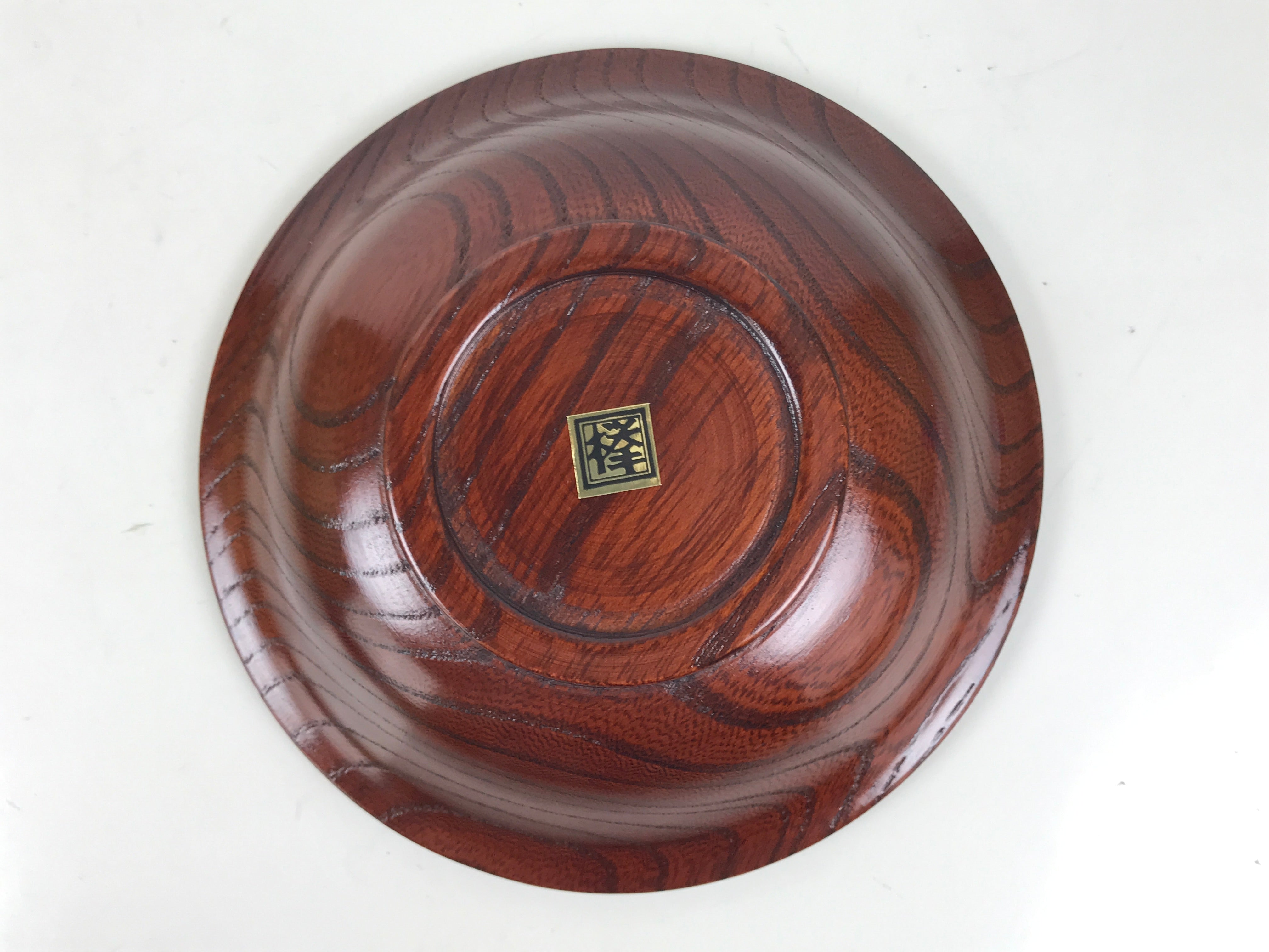 Japanese Brushed Lacquer Wooden Drink Saucer Zelkova Chataku Coaster Brown L465