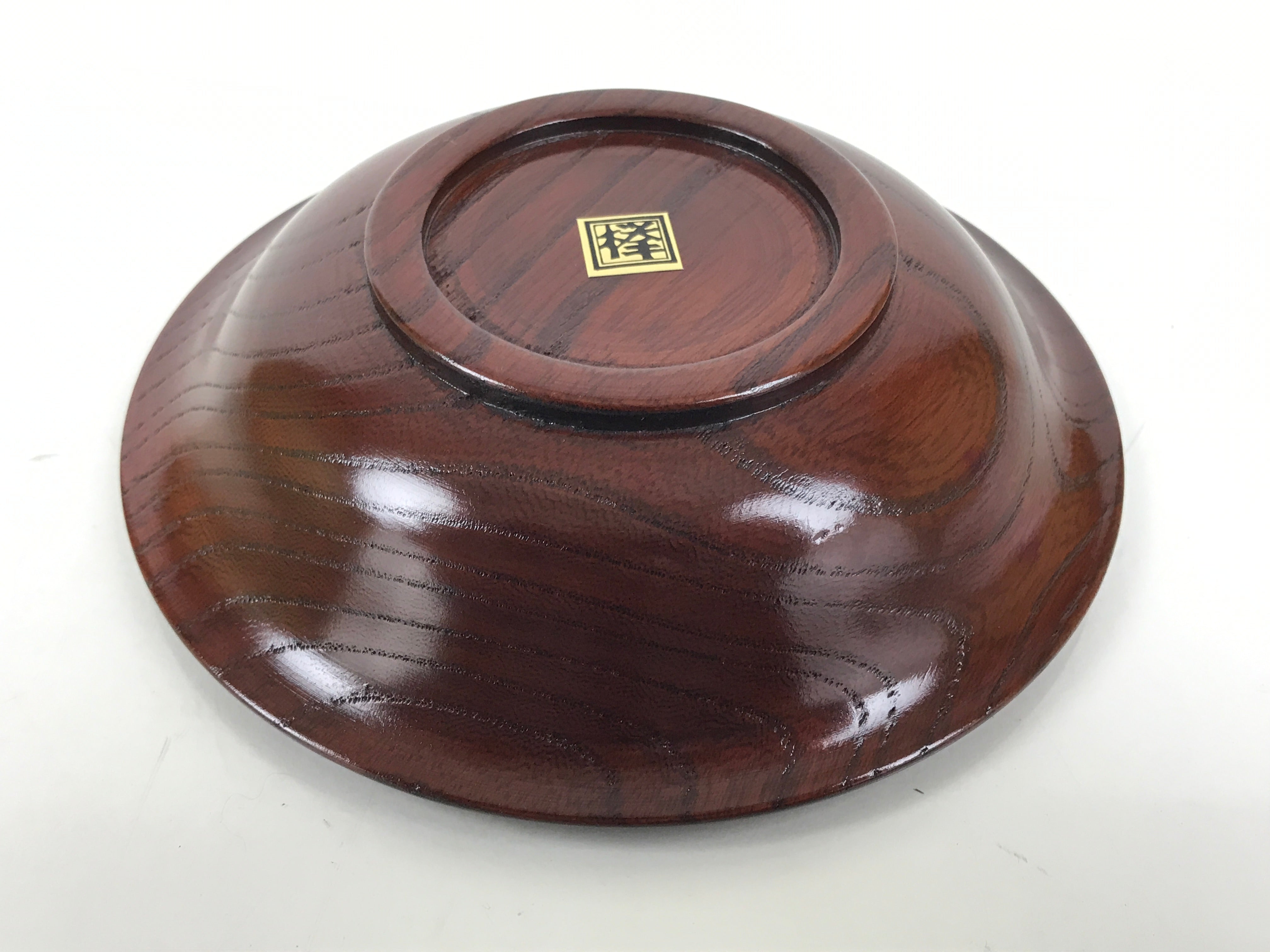 Japanese Brushed Lacquer Wooden Drink Saucer Zelkova Chataku Coaster Brown L465