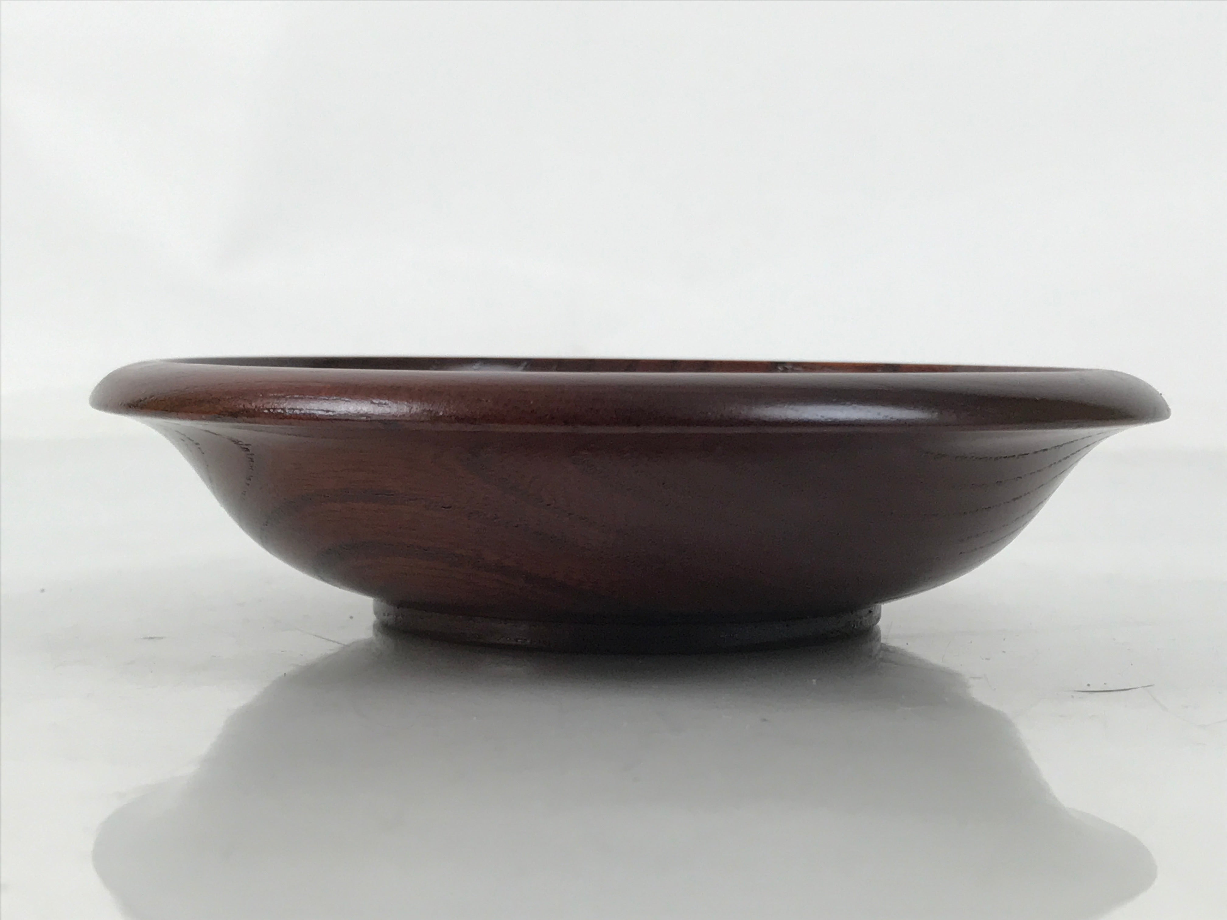 Japanese Brushed Lacquer Wooden Drink Saucer Zelkova Chataku Coaster Brown L465