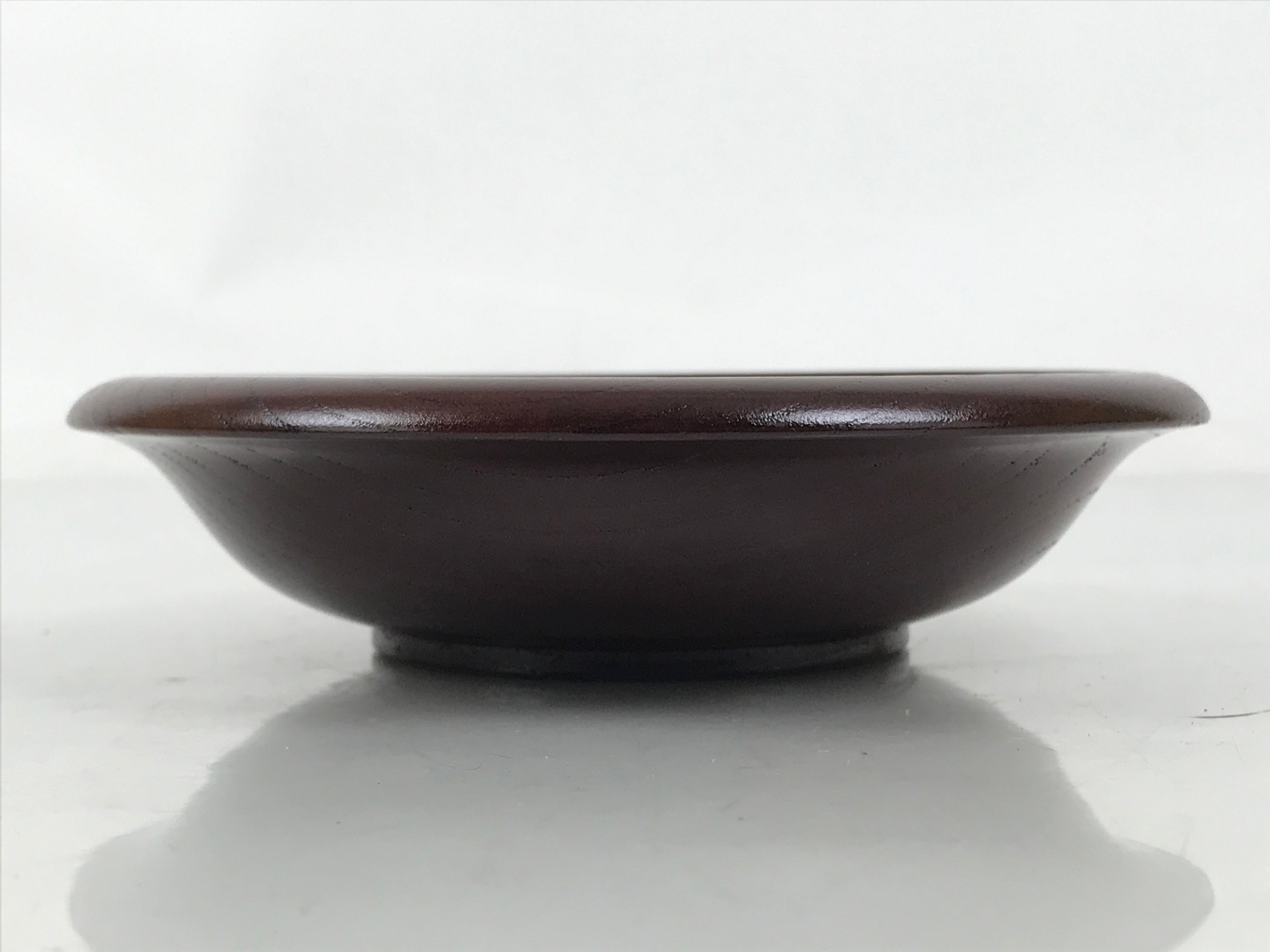 Japanese Brushed Lacquer Wooden Drink Saucer Zelkova Chataku Coaster Brown L465