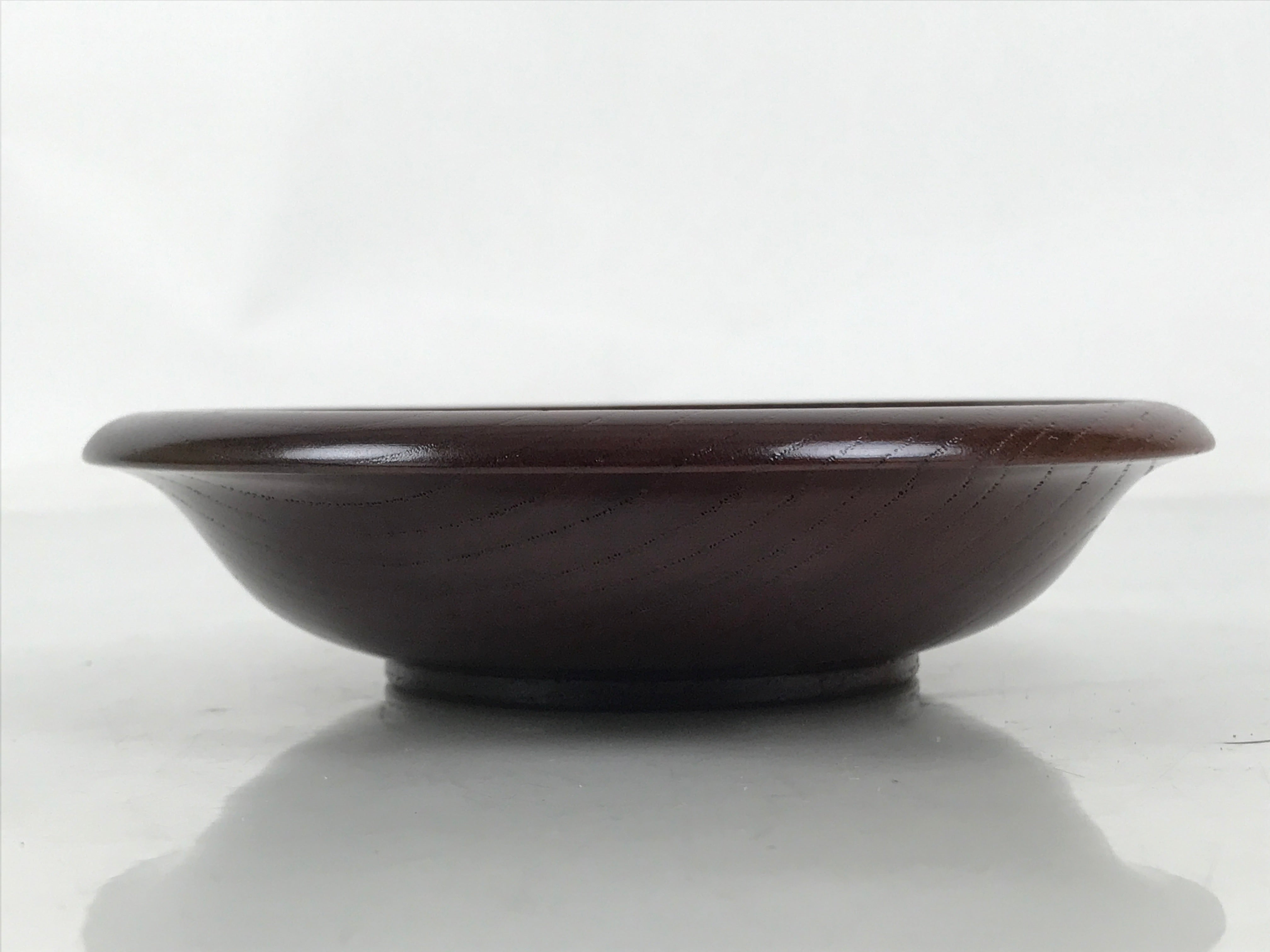 Japanese Brushed Lacquer Wooden Drink Saucer Zelkova Chataku Coaster Brown L465