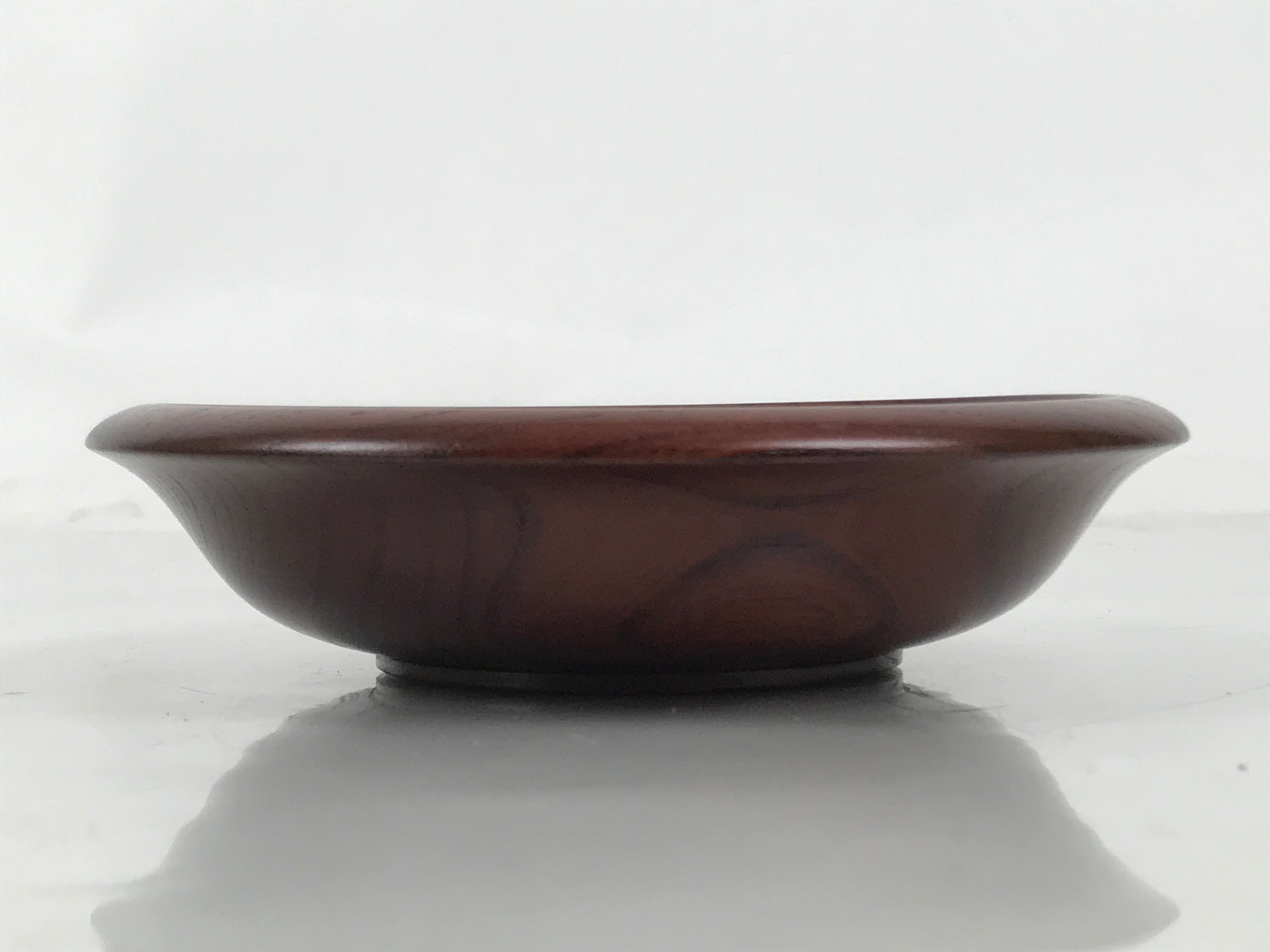 Japanese Brushed Lacquer Wooden Drink Saucer Zelkova Chataku Coaster Brown L466