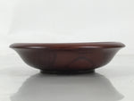 Japanese Brushed Lacquer Wooden Drink Saucer Zelkova Chataku Coaster Brown L466