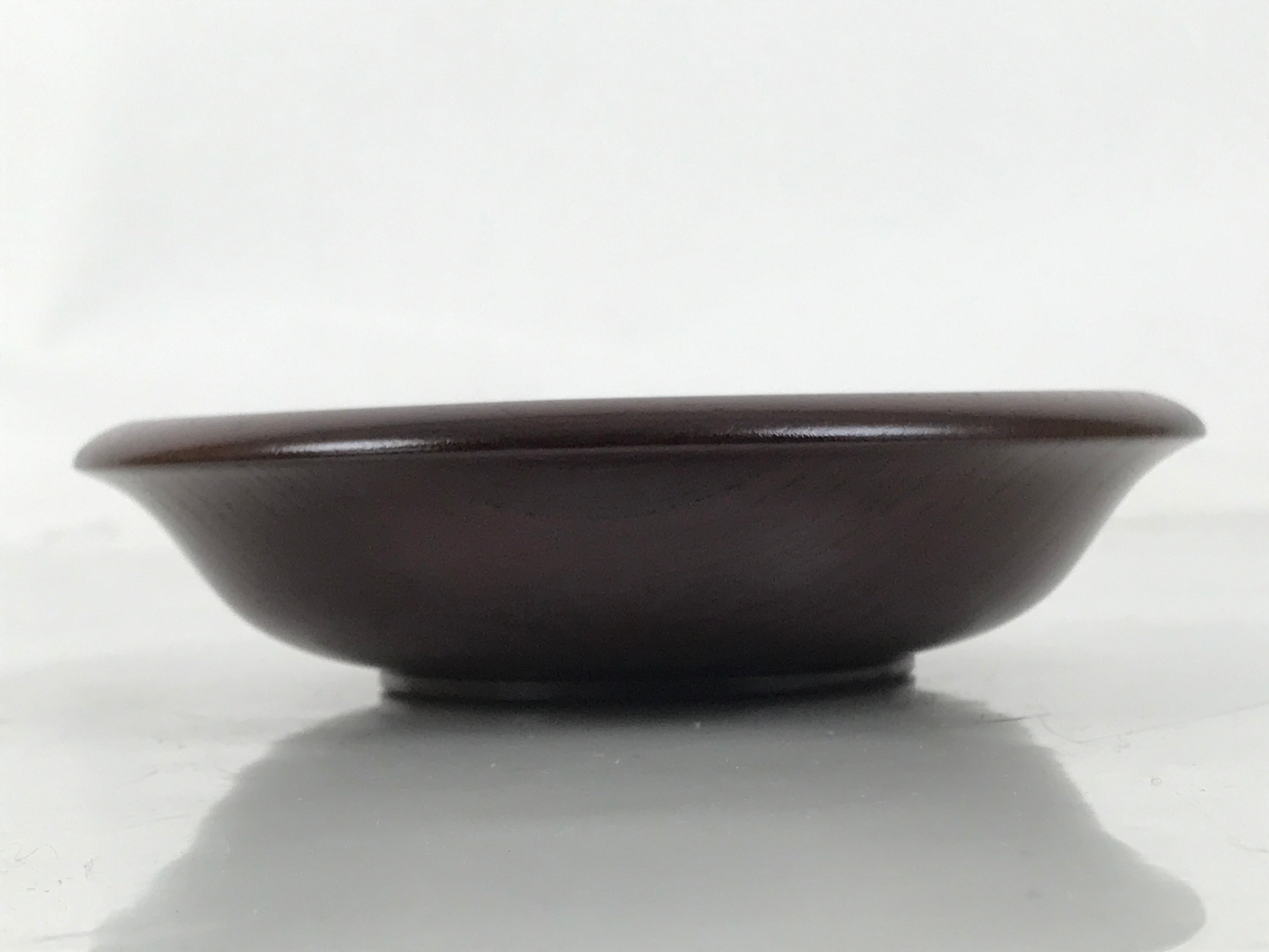 Japanese Brushed Lacquer Wooden Drink Saucer Zelkova Chataku Coaster Brown L466