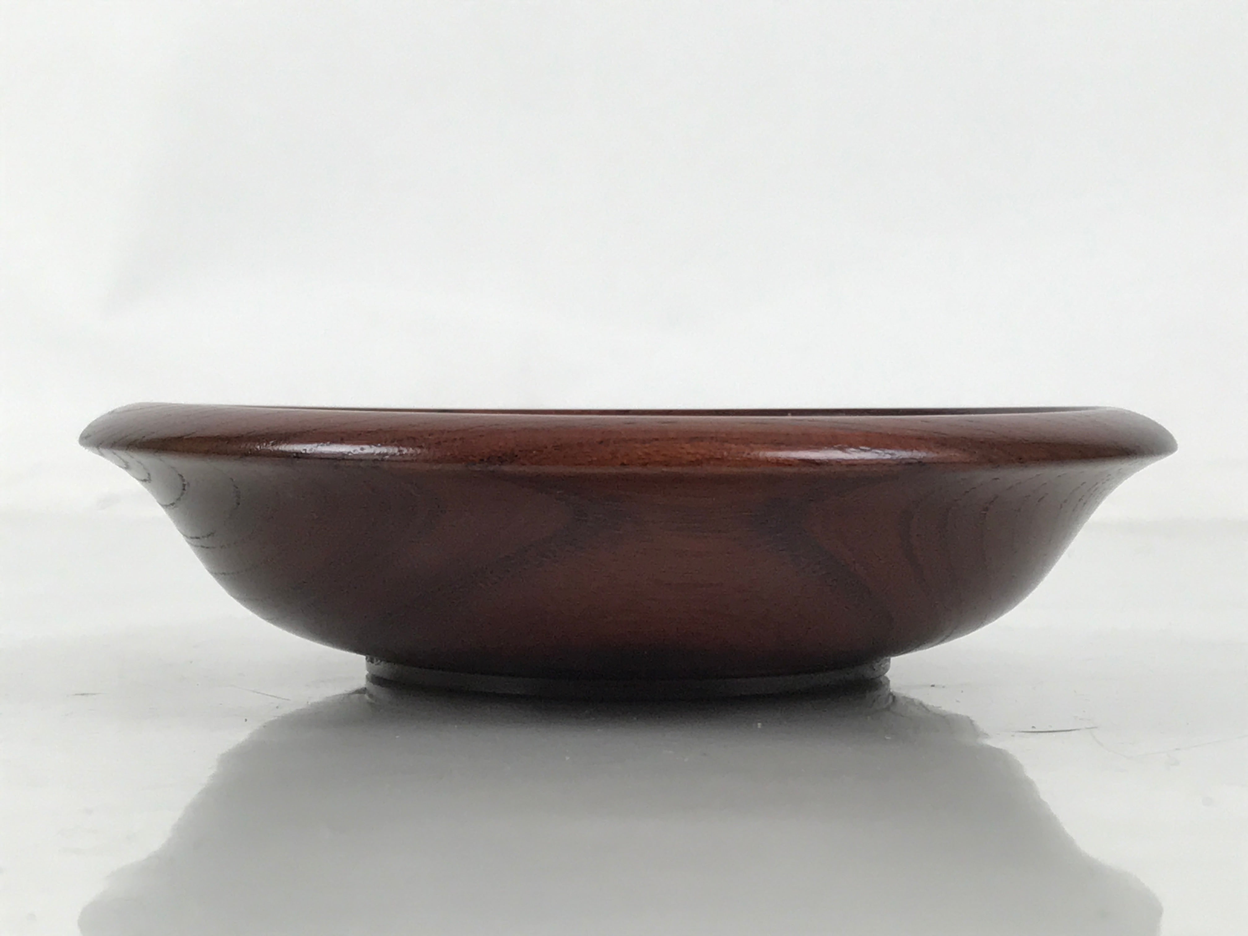 Japanese Brushed Lacquer Wooden Drink Saucer Zelkova Chataku Coaster Brown L466