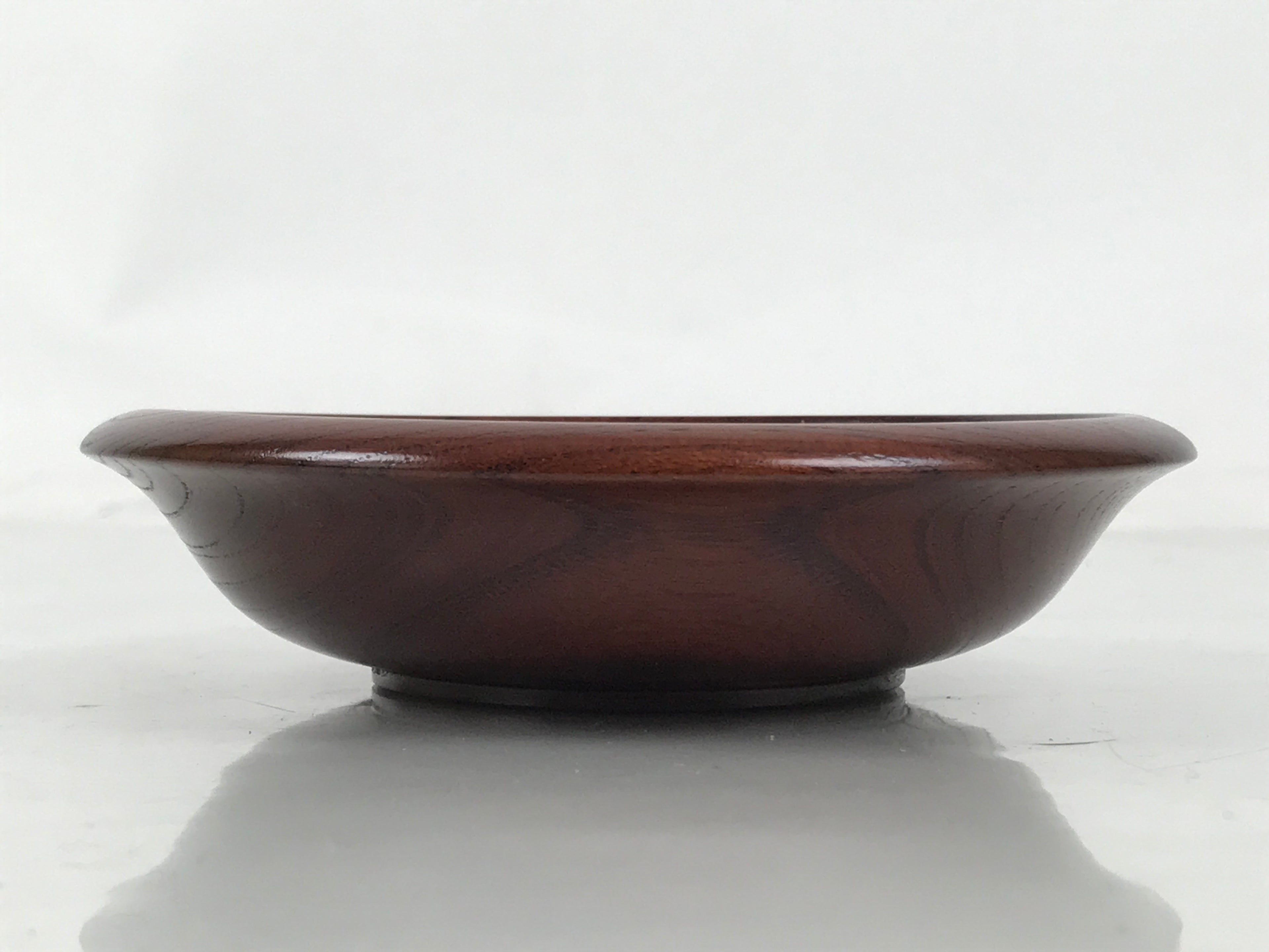 Japanese Brushed Lacquer Wooden Drink Saucer Zelkova Chataku Coaster Brown L466
