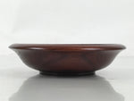 Japanese Brushed Lacquer Wooden Drink Saucer Zelkova Chataku Coaster Brown L466