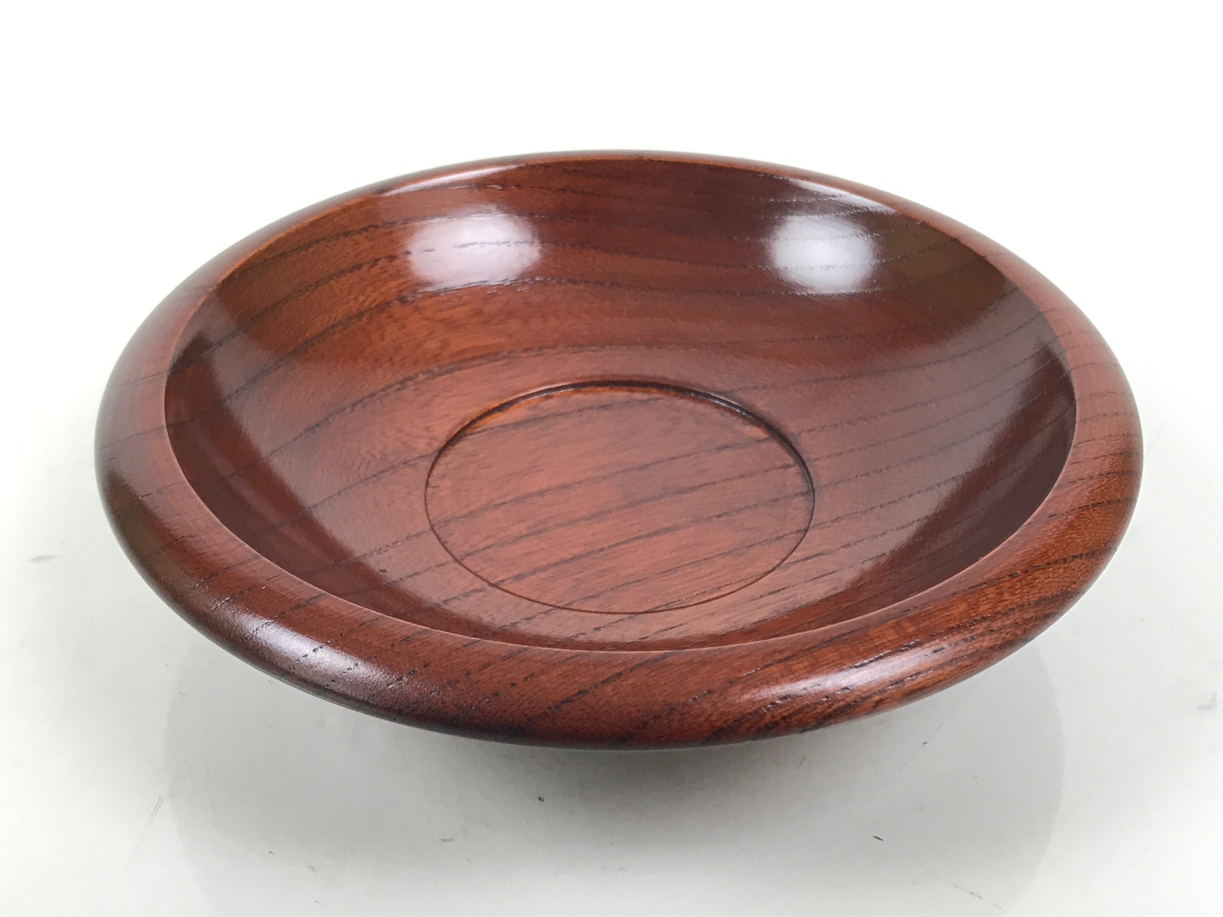 Japanese Brushed Lacquer Wooden Drink Saucer Zelkova Chataku Coaster Brown L467