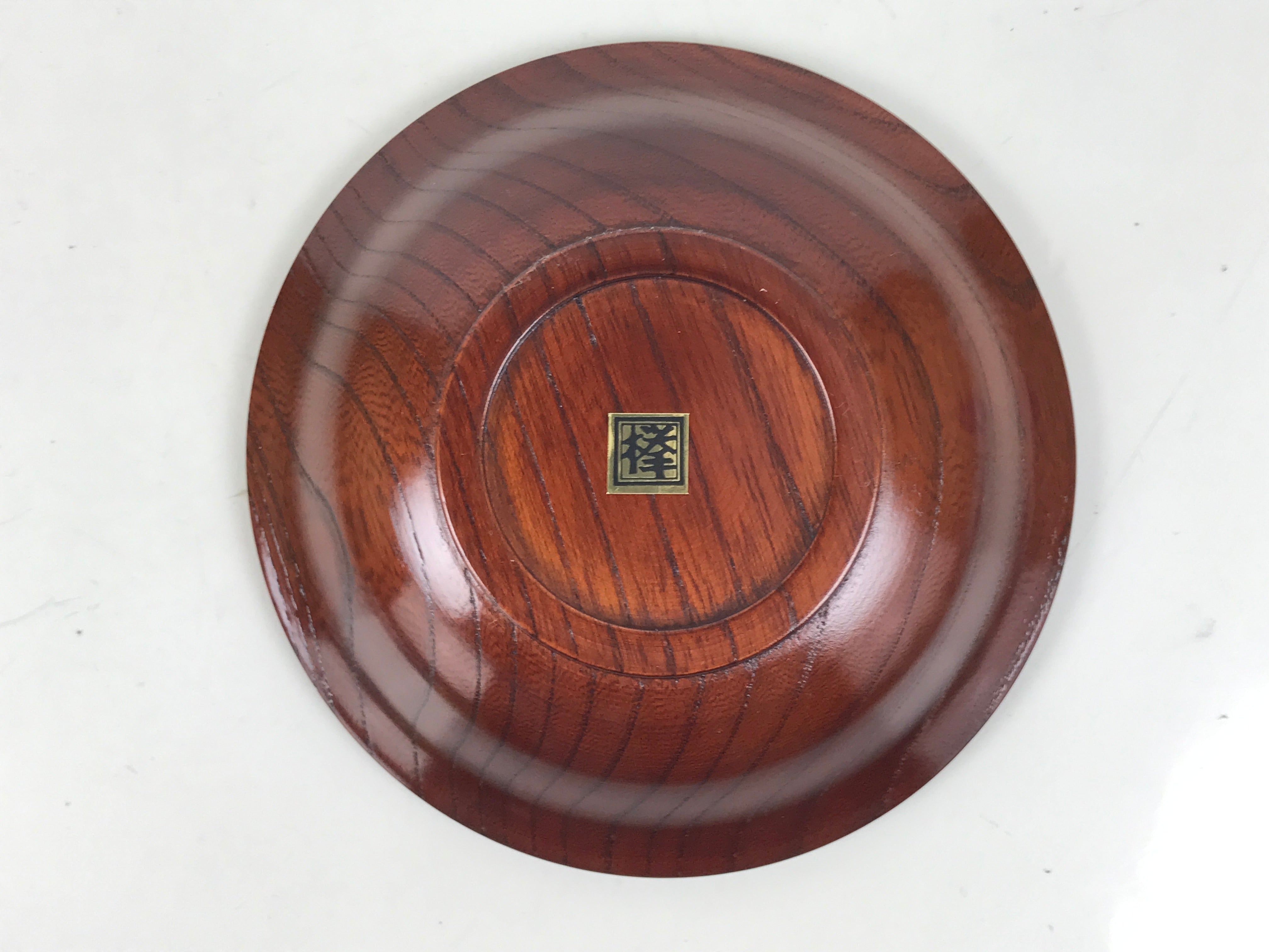 Japanese Brushed Lacquer Wooden Drink Saucer Zelkova Chataku Coaster Brown L467