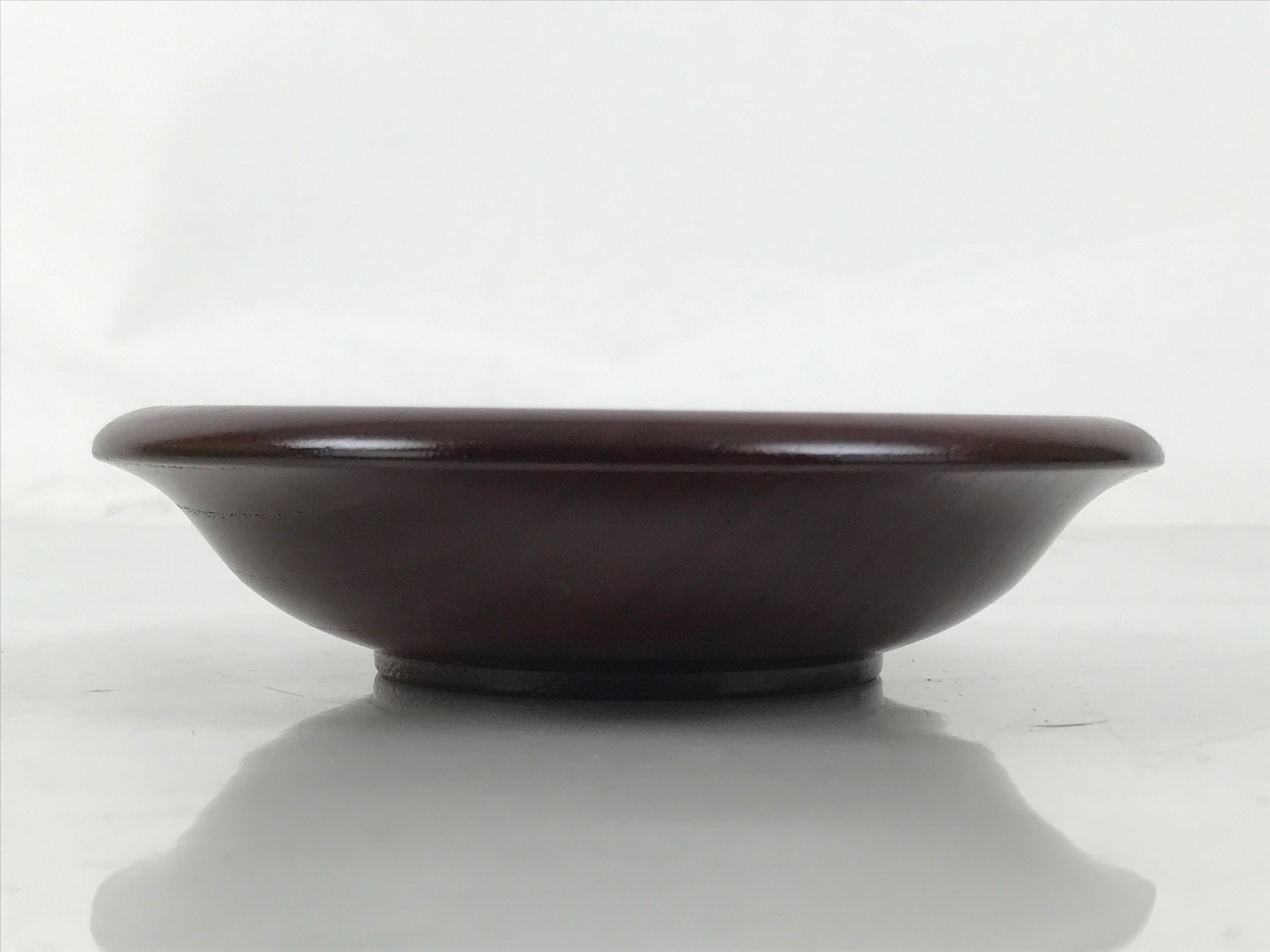 Japanese Brushed Lacquer Wooden Drink Saucer Zelkova Chataku Coaster Brown L467