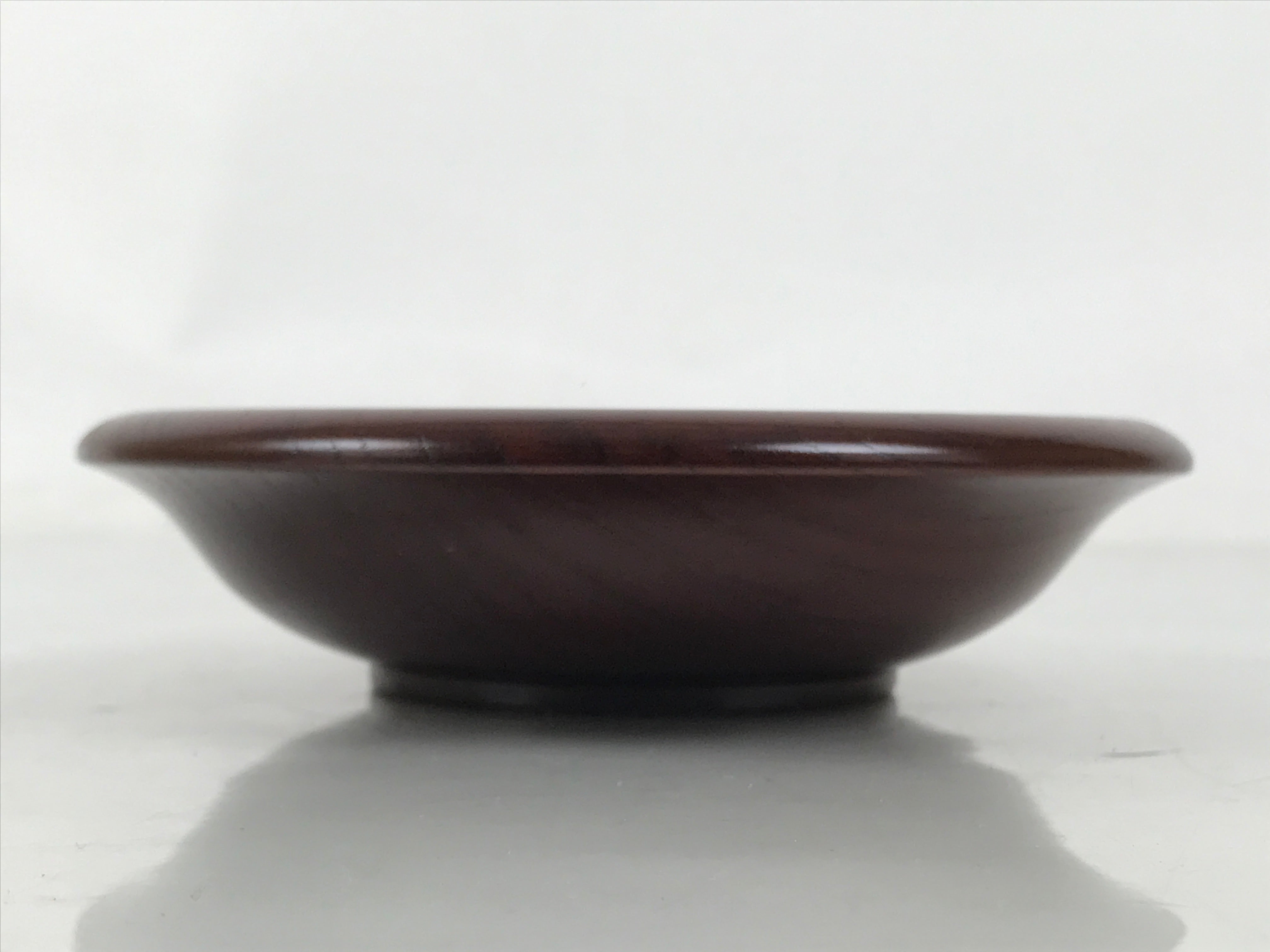 Japanese Brushed Lacquer Wooden Drink Saucer Zelkova Chataku Coaster Brown L467